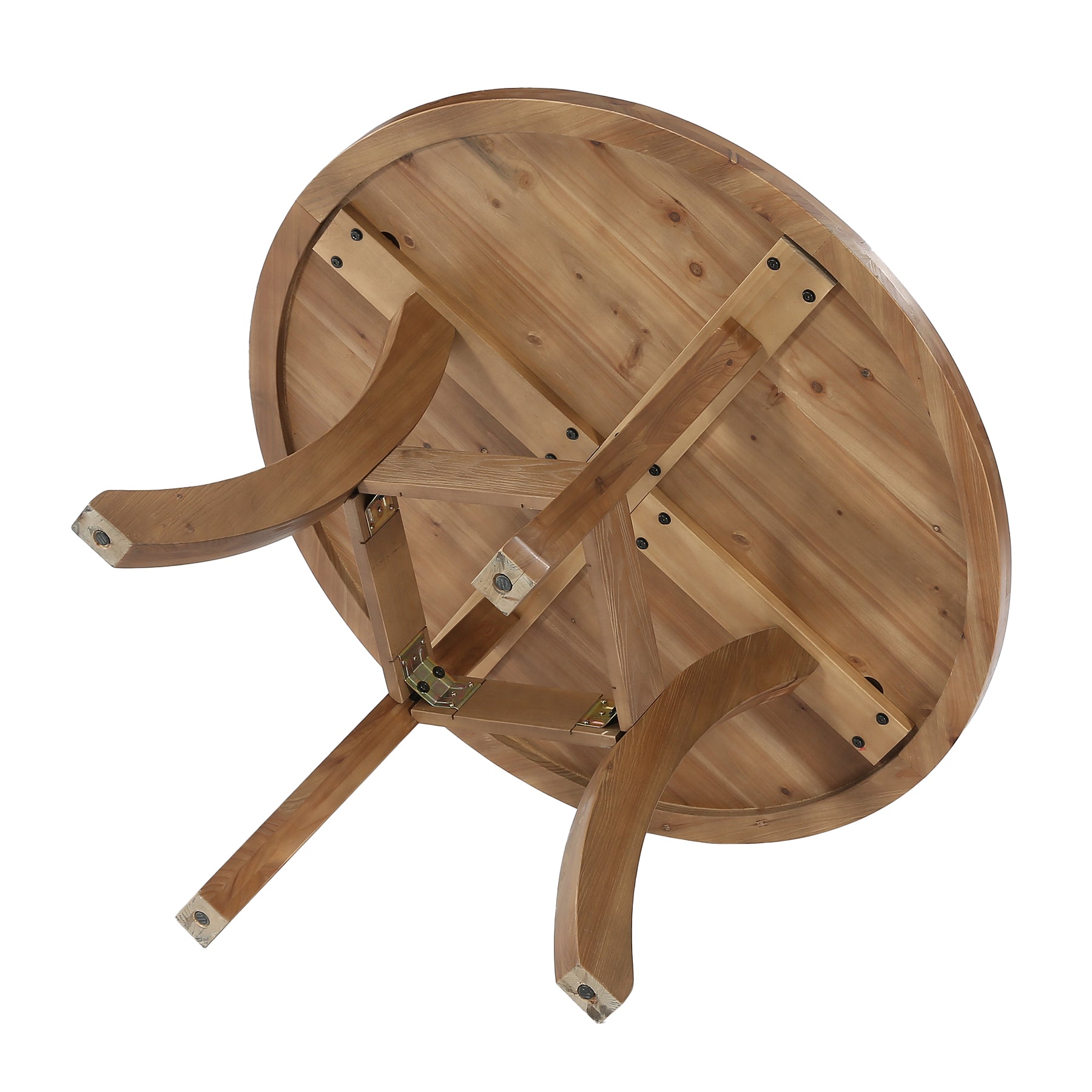 Tribesigns 47" Round Dining Table, Solid Wood Farmhouse Kitchen Table for 4-6 with Curved Legs