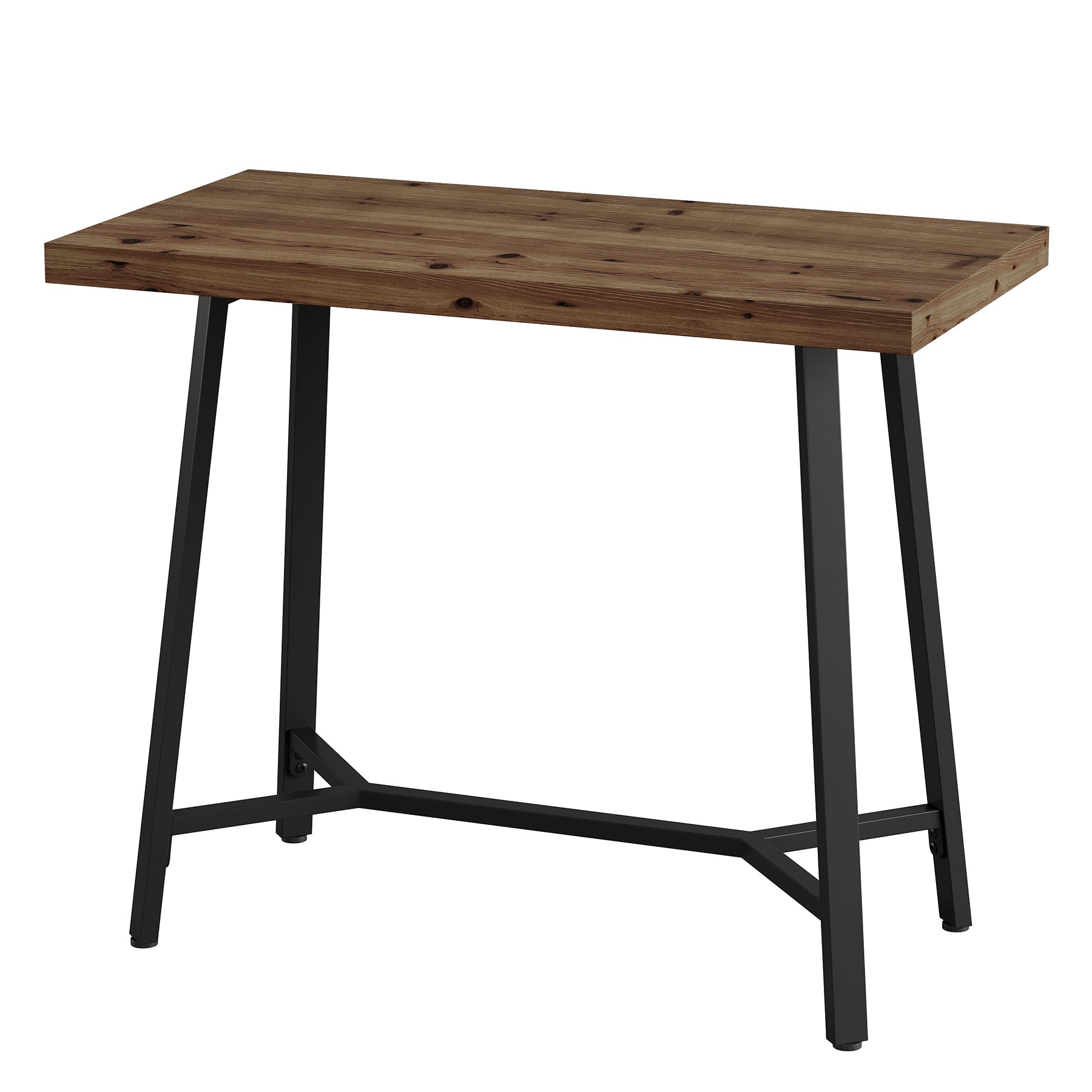 Tribesigns 41.3-Inch Solid Wood Bar Table with Footrest, Industrial Pub Table for Small Kitchens