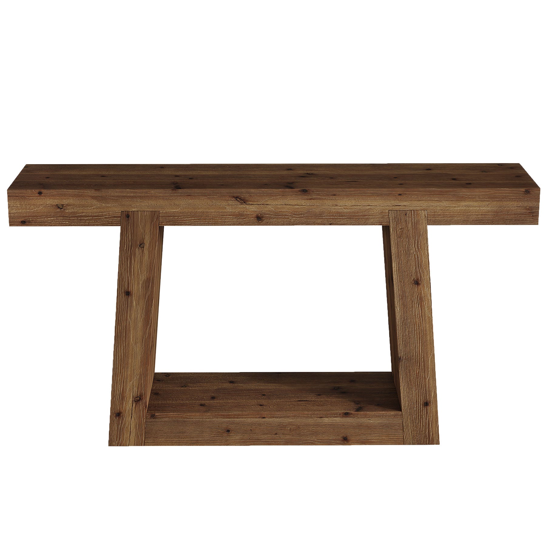 55-Inch Solid Wood Console Table, Farmhouse Narrow Sofa Table with Storage for Entryway, Hallway, Living Room
