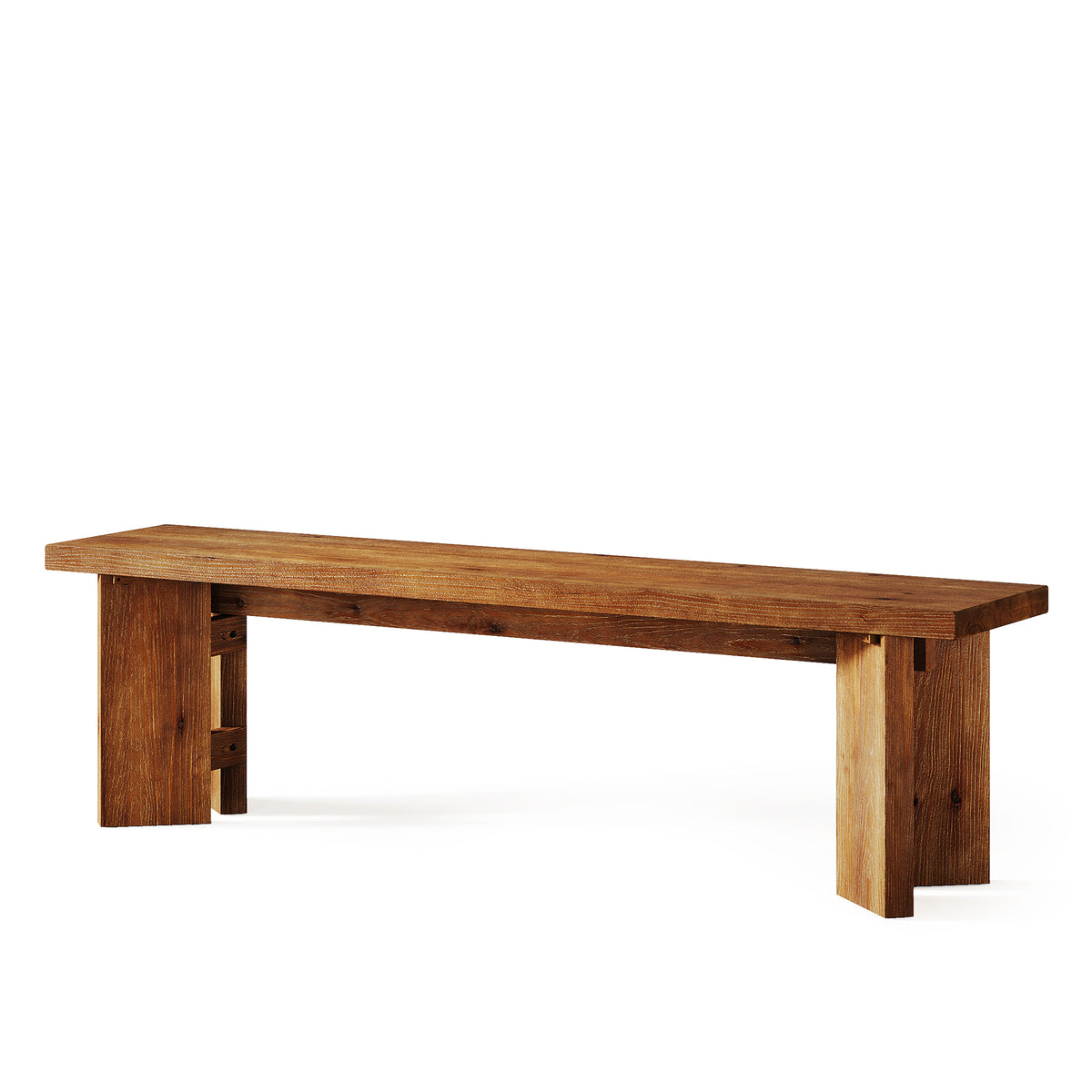 Tribesigns 63 Inch Solid Wood Entryway Bench with Thickened Legs