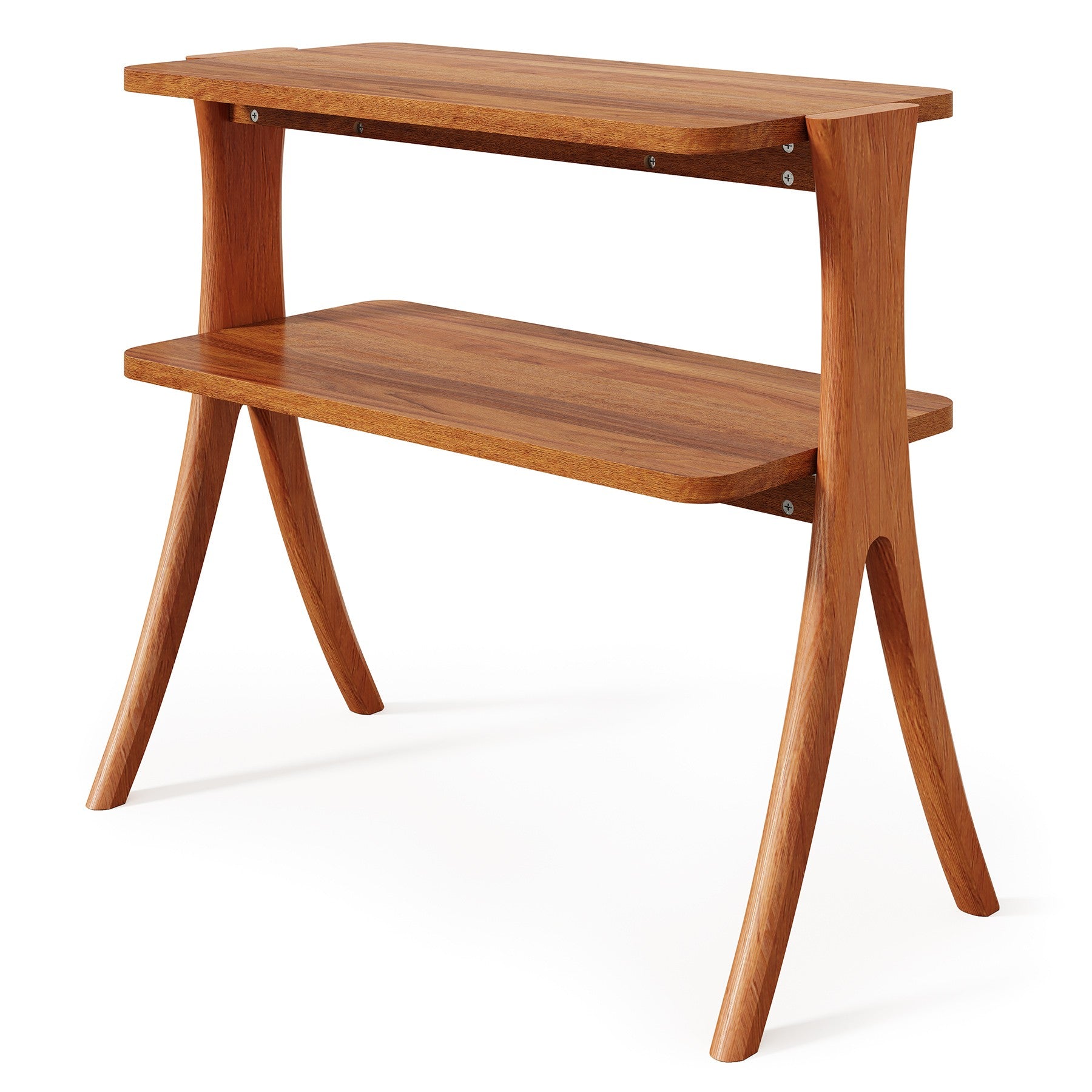 2-Tier Wood End Table - Rustic Farmhouse Style