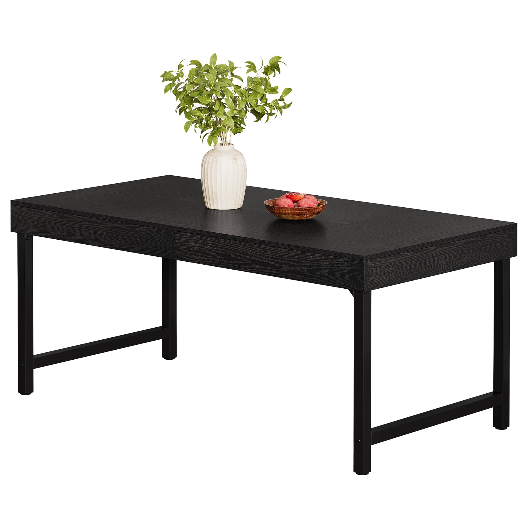 Tribesigns Industrial Farmhouse Dining Table, 55-Inch Rectangle with Heavy-Duty Metal Legs for 4-6 People