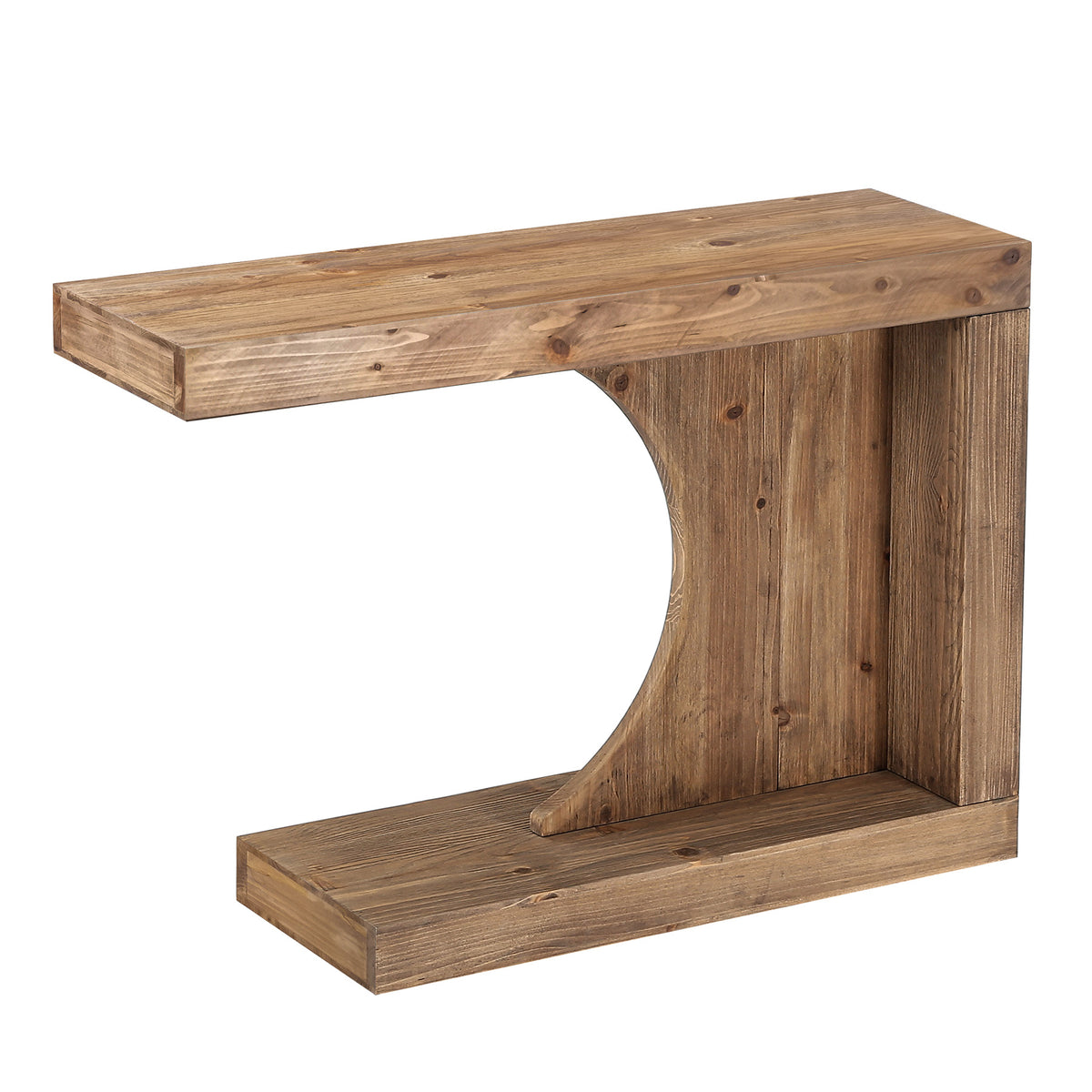 39.4-Inch C-Shaped Solid Wood Console Table, Narrow Modern Entryway Accent Table