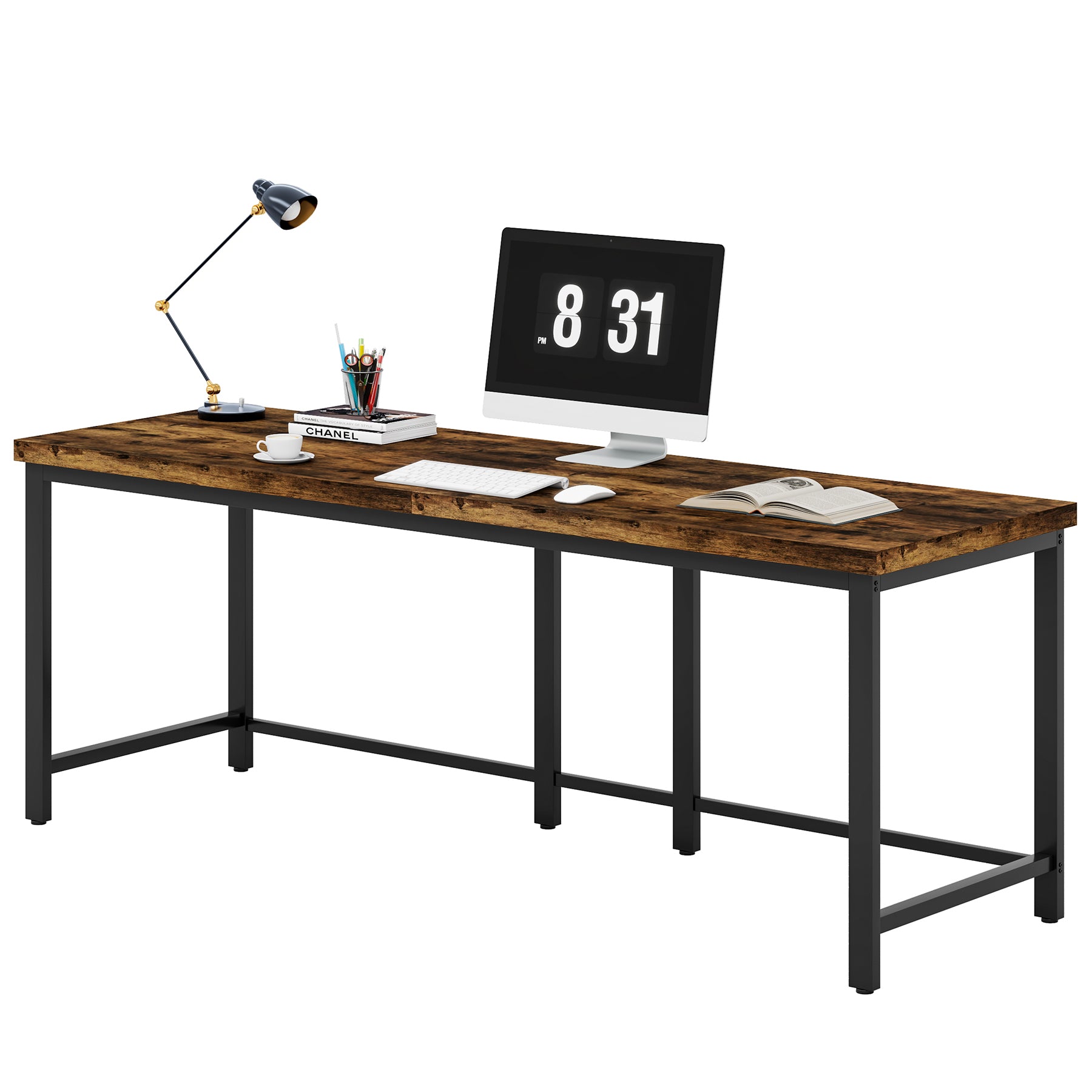 Double Computer Desk, 78.7 Inch Two-Person Study Table