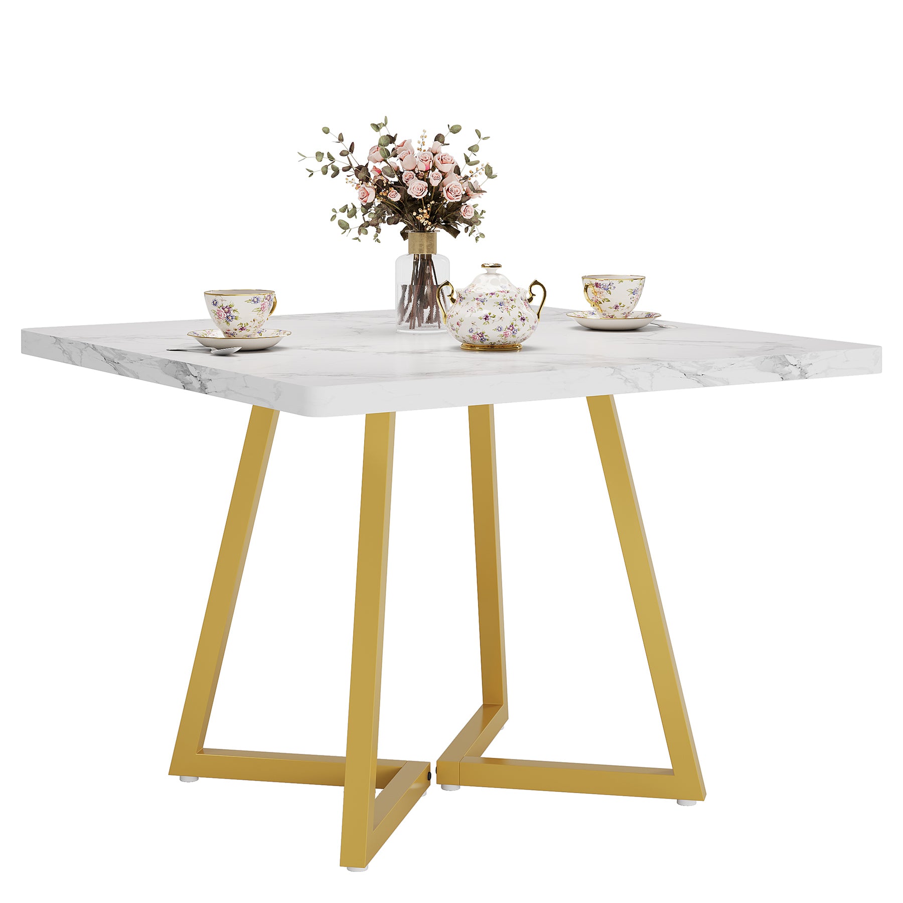 31.5" Square Dining Table, Wood Kitchen Table for 4