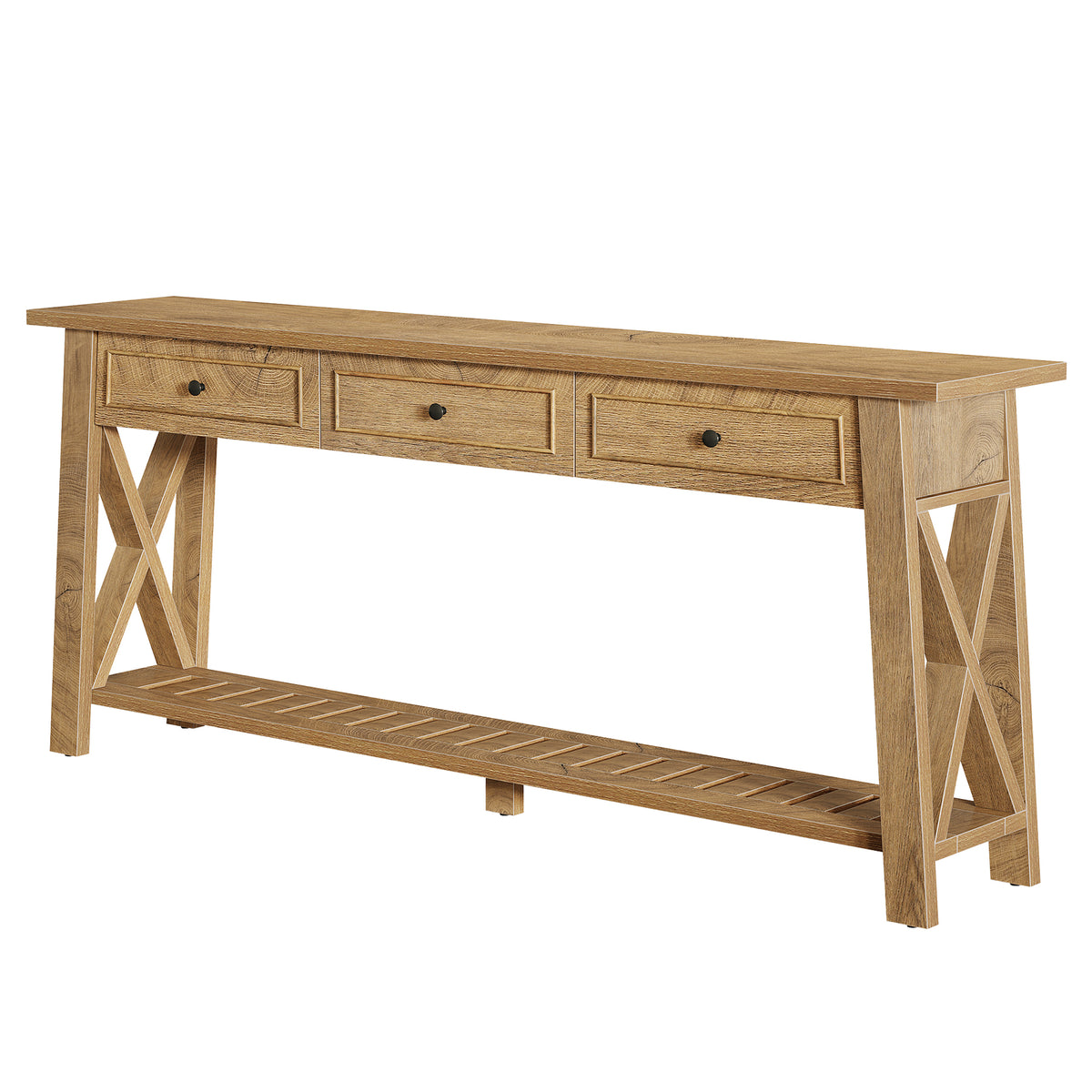 Tribesigns 70.87 Inch Console Table with 3 Drawers and Bottom Shelf, Farmhouse Sofa Table for Entryway and Living Room