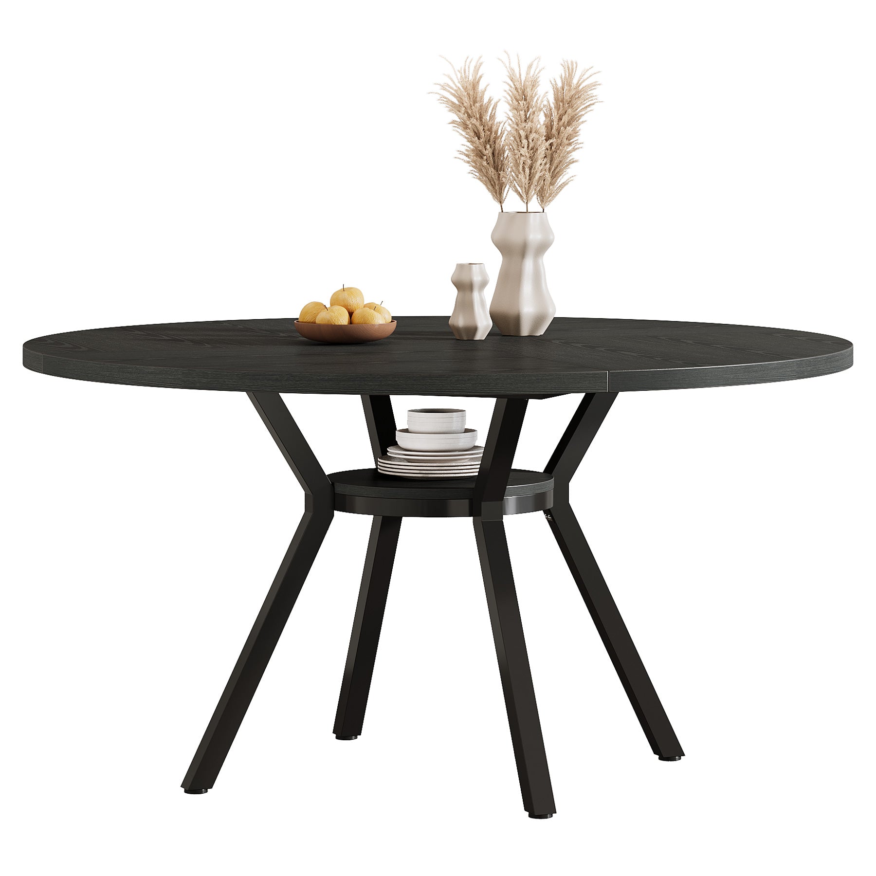 47"Dining Table, Modern Round Kitchen Table for 4