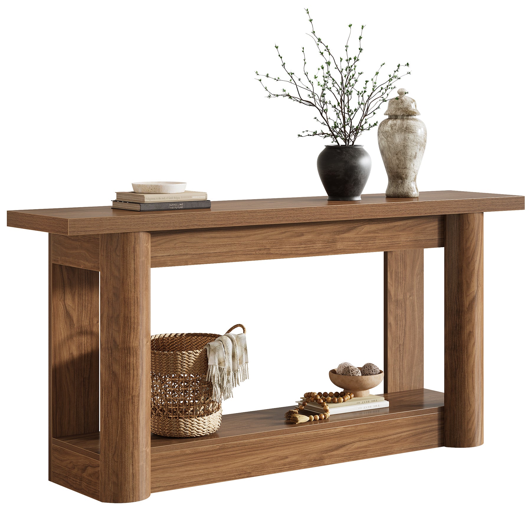 63" Tall Farmhouse TV Stand for 55–75 Inch TVs, Rustic Entertainment Center