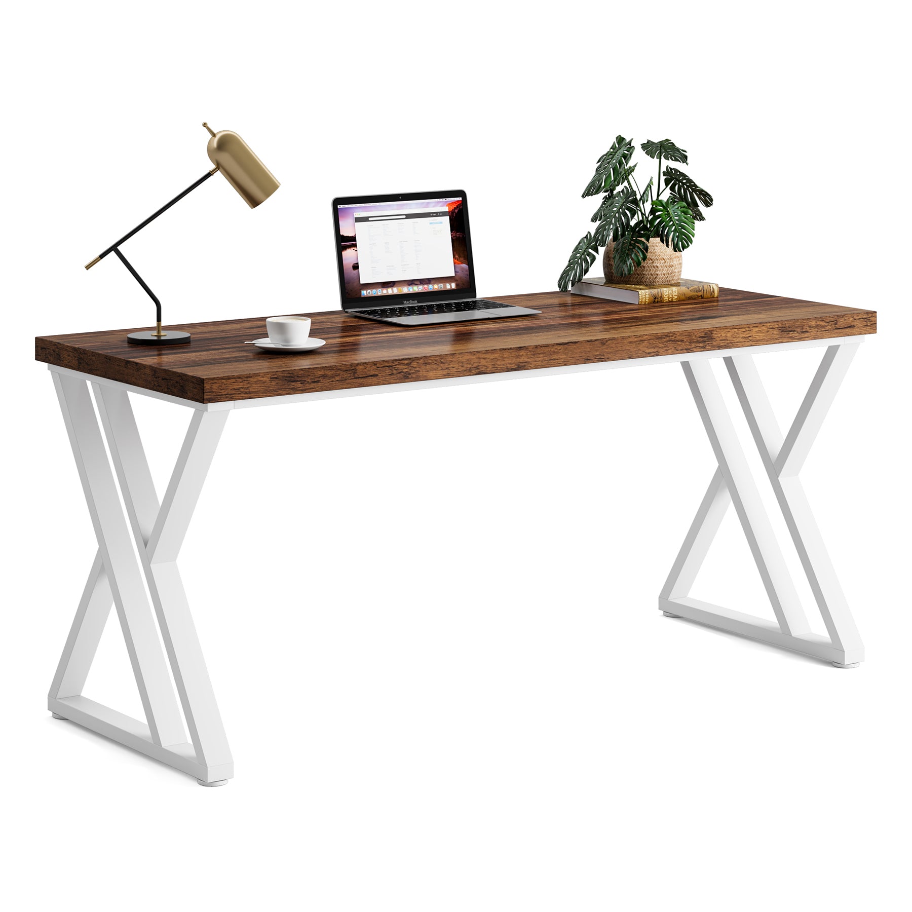 Heavy-Duty Computer Desk, 55" Simple Study Desk Writing Table