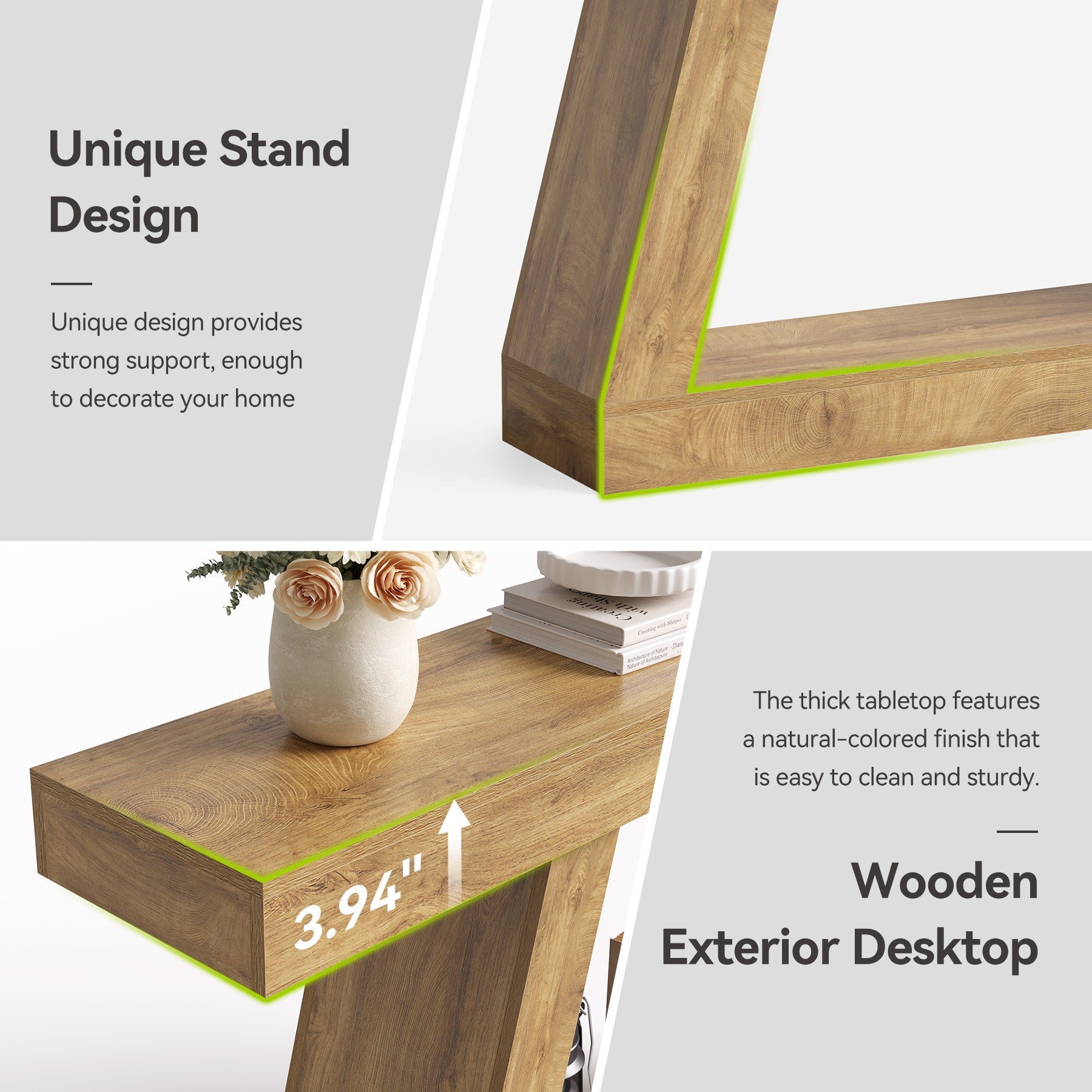 Farmhouse Console Table, 55" Sofa Table with Storage