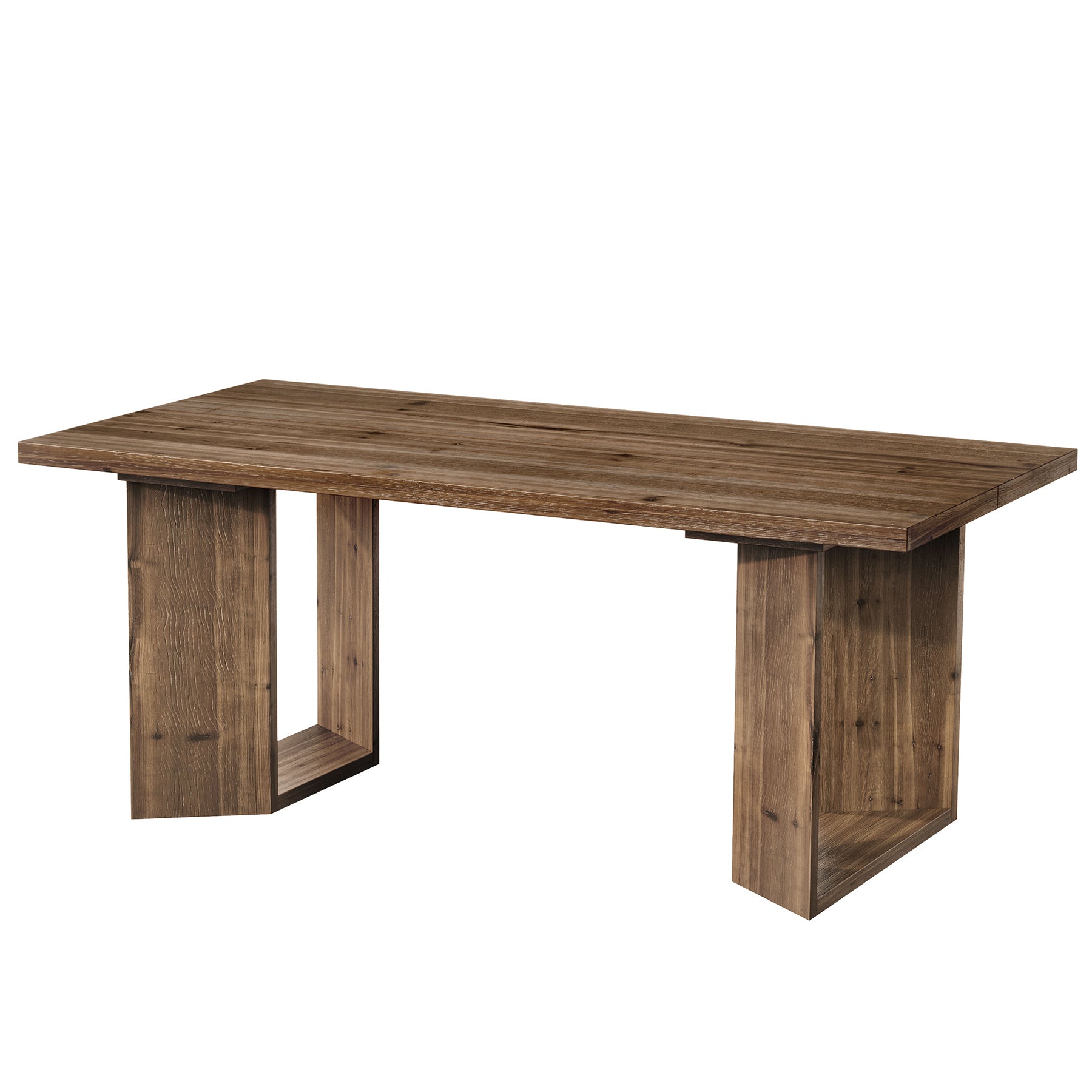 Tribesigns 63-Inch Solid Wood Executive Desk, Farmhouse Office Desk with U-Legs for Home Office
