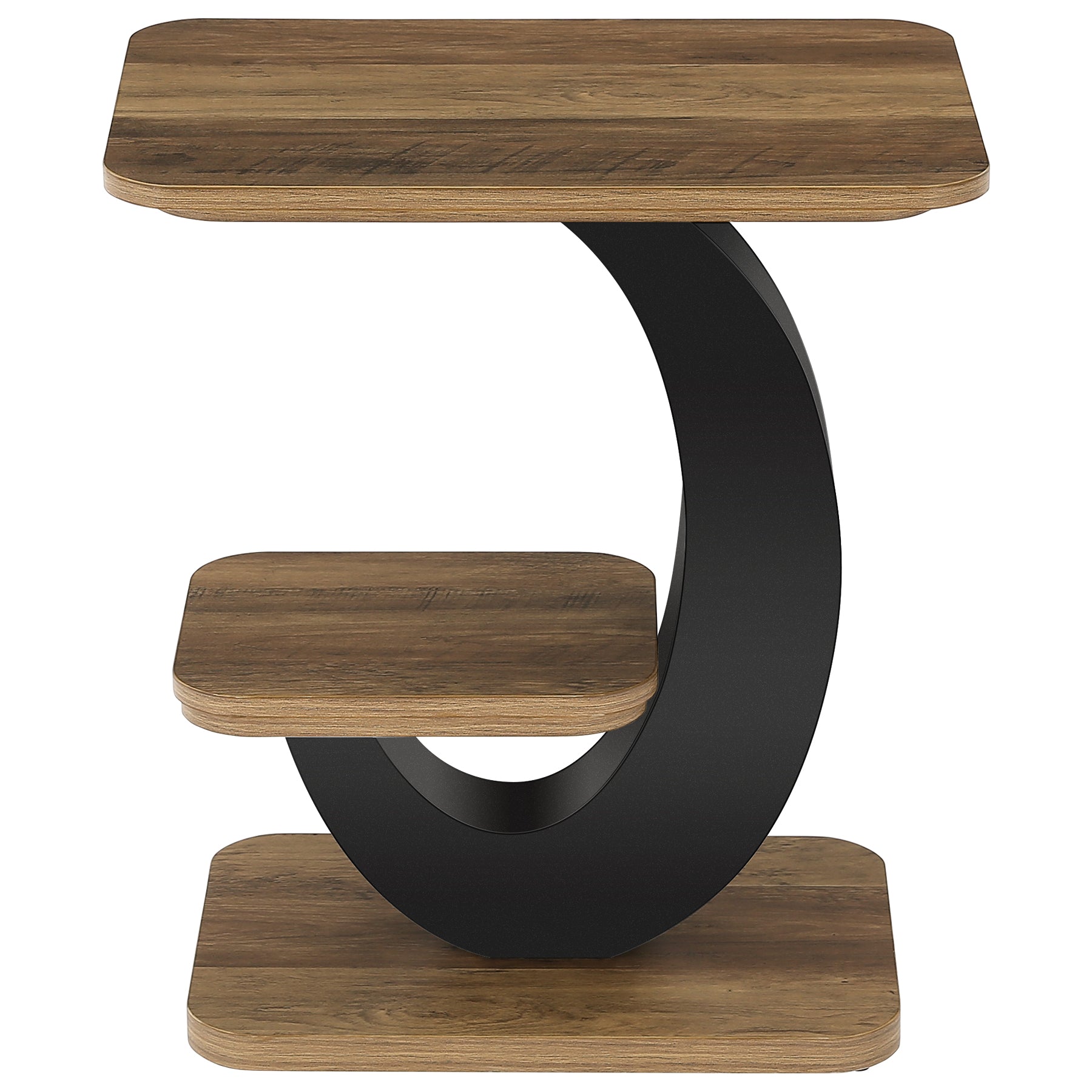 23.6-Inch 2-Tier Narrow End Table with Storage Shelf, Industrial Side Table Nightstand for Living Room