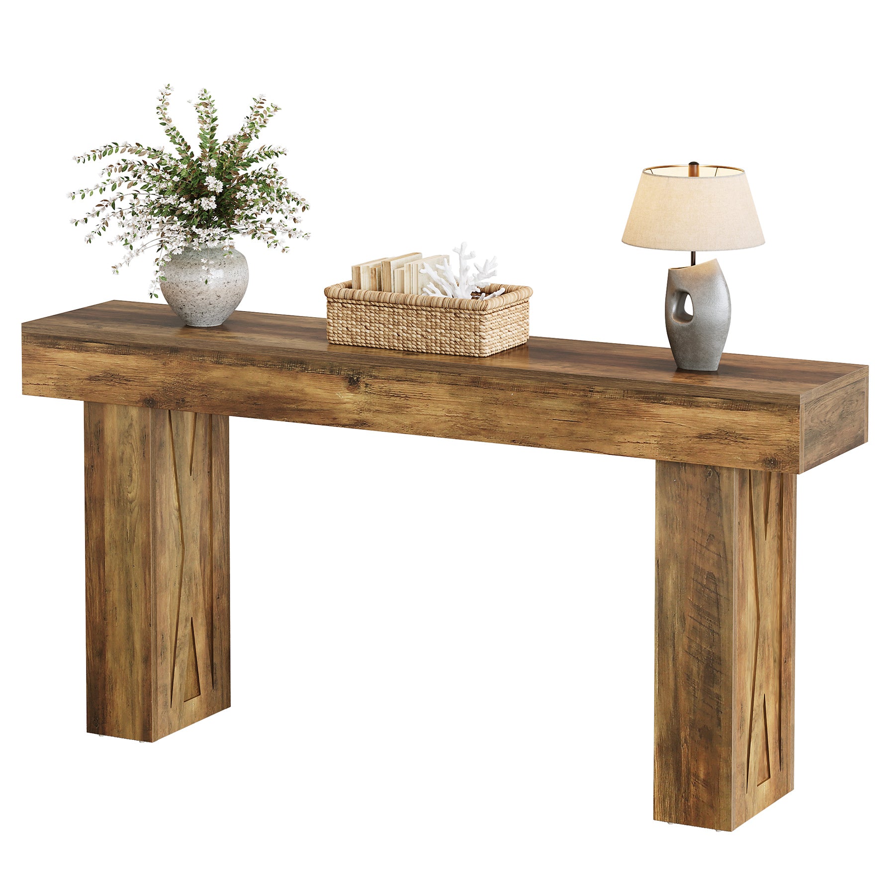 63 Inch Narrow Console Table, Modern Sofa Table for Entryway Living Room