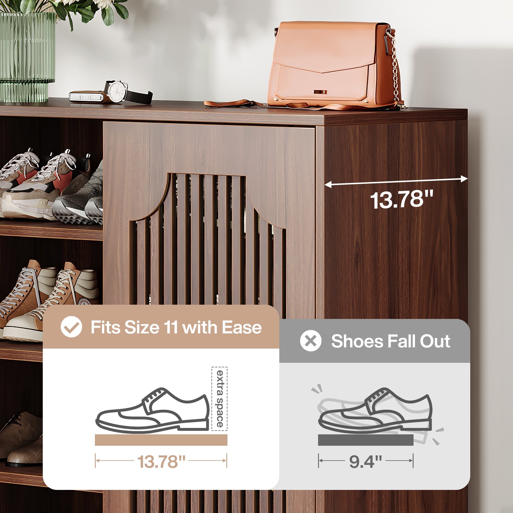 20 Pairs Shoe Cabinet, 6 - Tier Shoe Storage Organizer with Adjustable Shelves Tribesigns