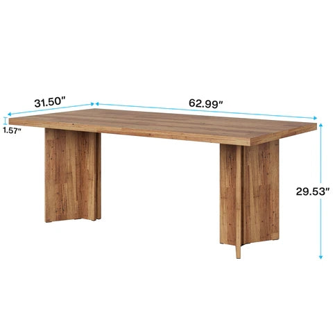 63" Wood Executive Desk, Farmhouse Computer Desk with Large Tabletop