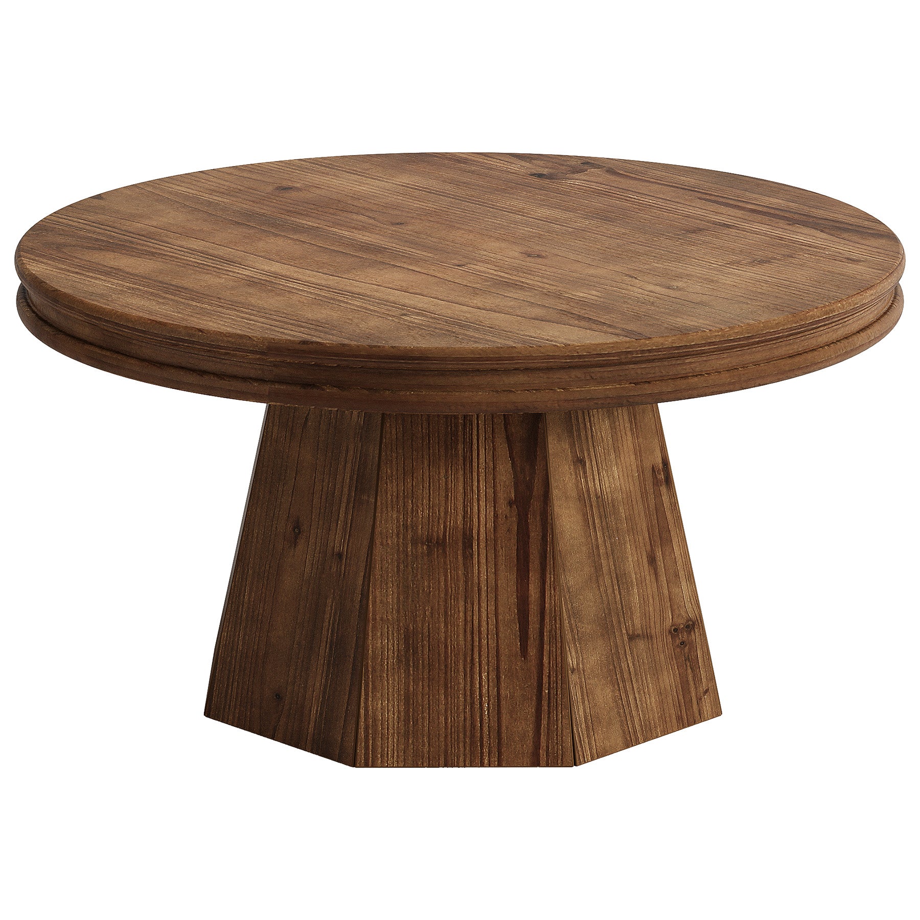 Tribesigns 31.5" Solid Wood Round Coffee Table with Thick Top, Rustic Farmhouse Living Room