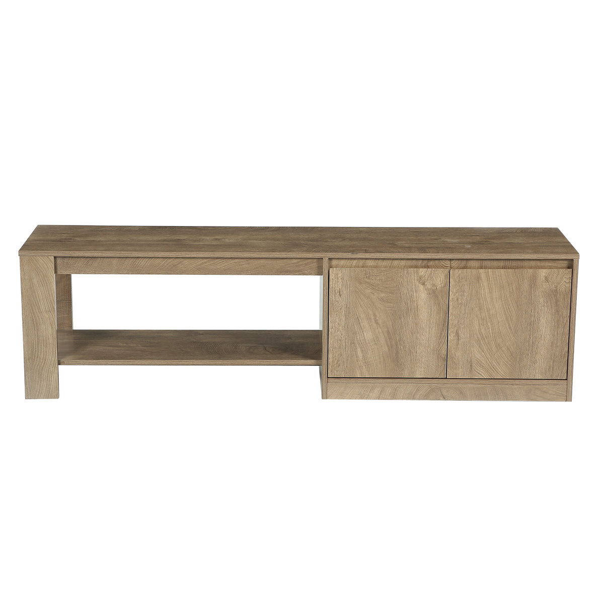 Tribesigns 63 Inch Shoe Bench with Cabinet and 2-Tier Storage Shelves for Hallway