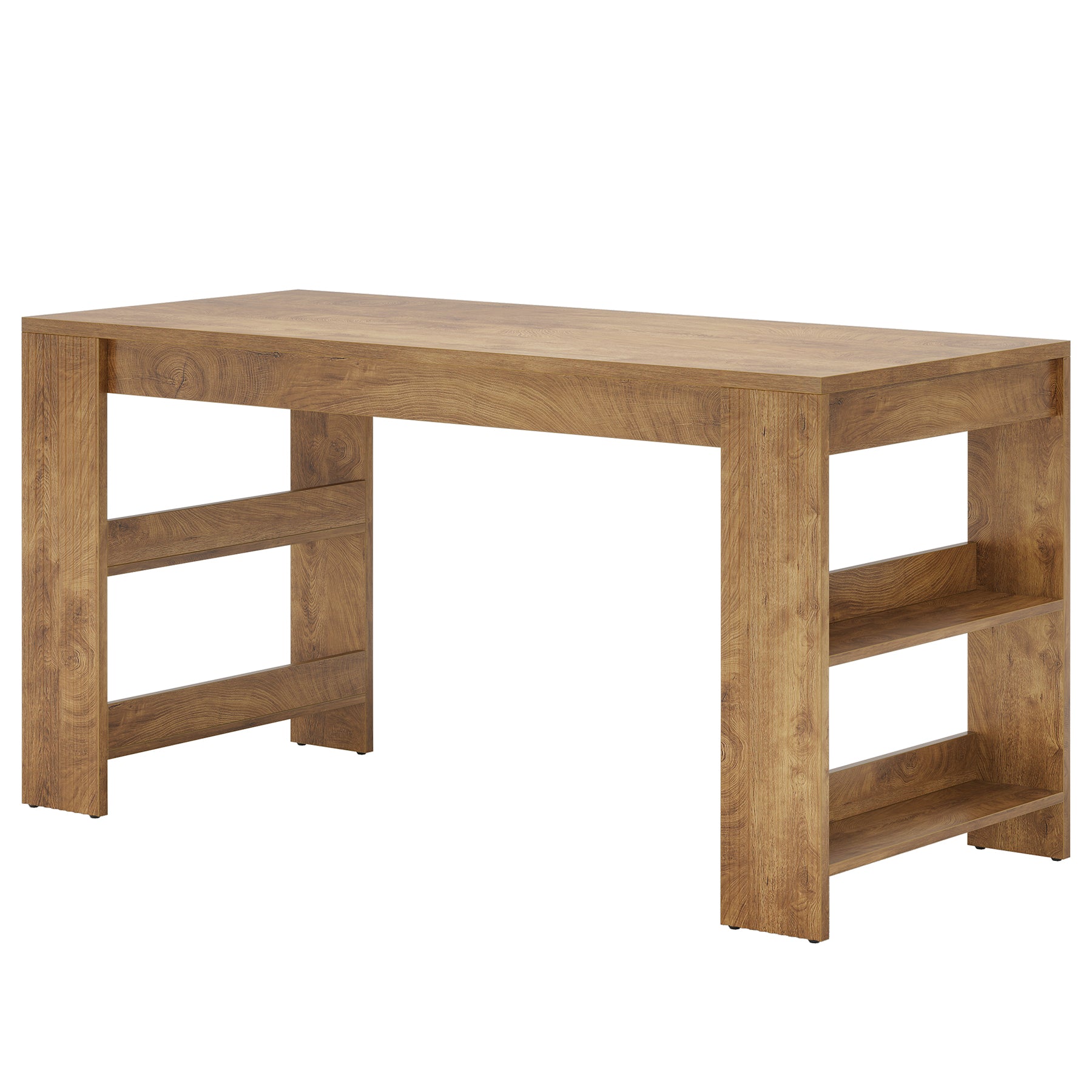 Tribesigns 63 Inch Farmhouse Kitchen Island with Double-Sided Storage Shelves