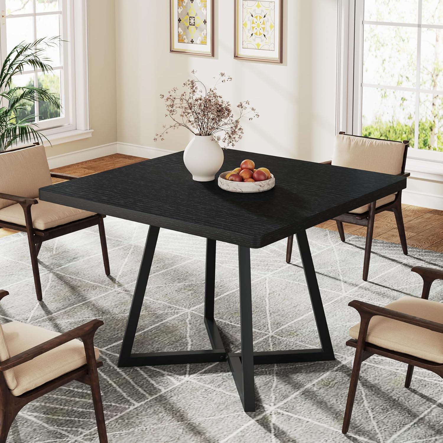 31.5" Square Dining Table, Wood Kitchen Table for 4