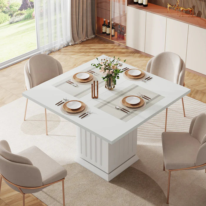 35" Dining Table, Modern Square Kitchen Table for 4