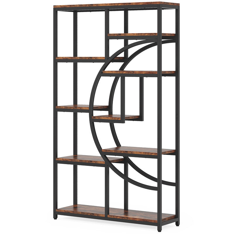 37.4 Inch 5-Tier Industrial Bookshelf for Living Room, Bedroom, Home Office