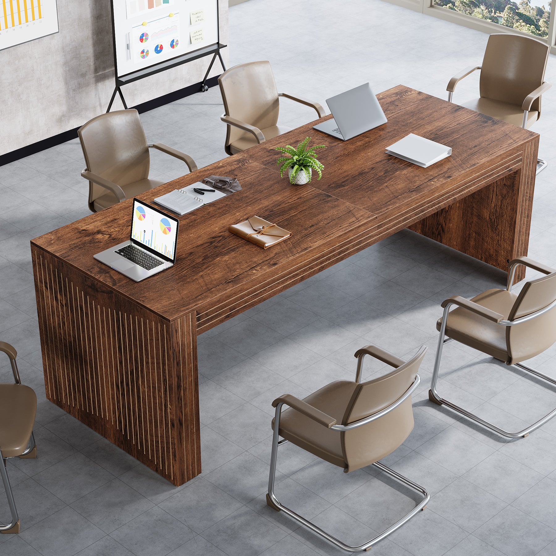 78" Large Conference Table, Modern Boardroom Desk for Office Meeting
