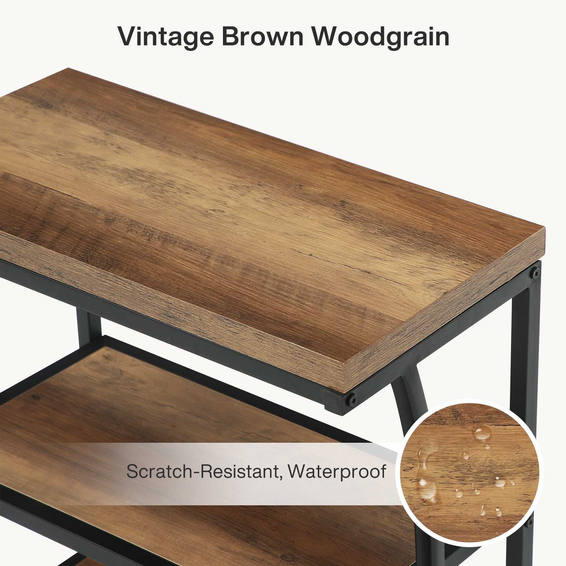 Tribesigns 23.62" Narrow Side Table, Small Metal and Wood Bedside Table with Storage