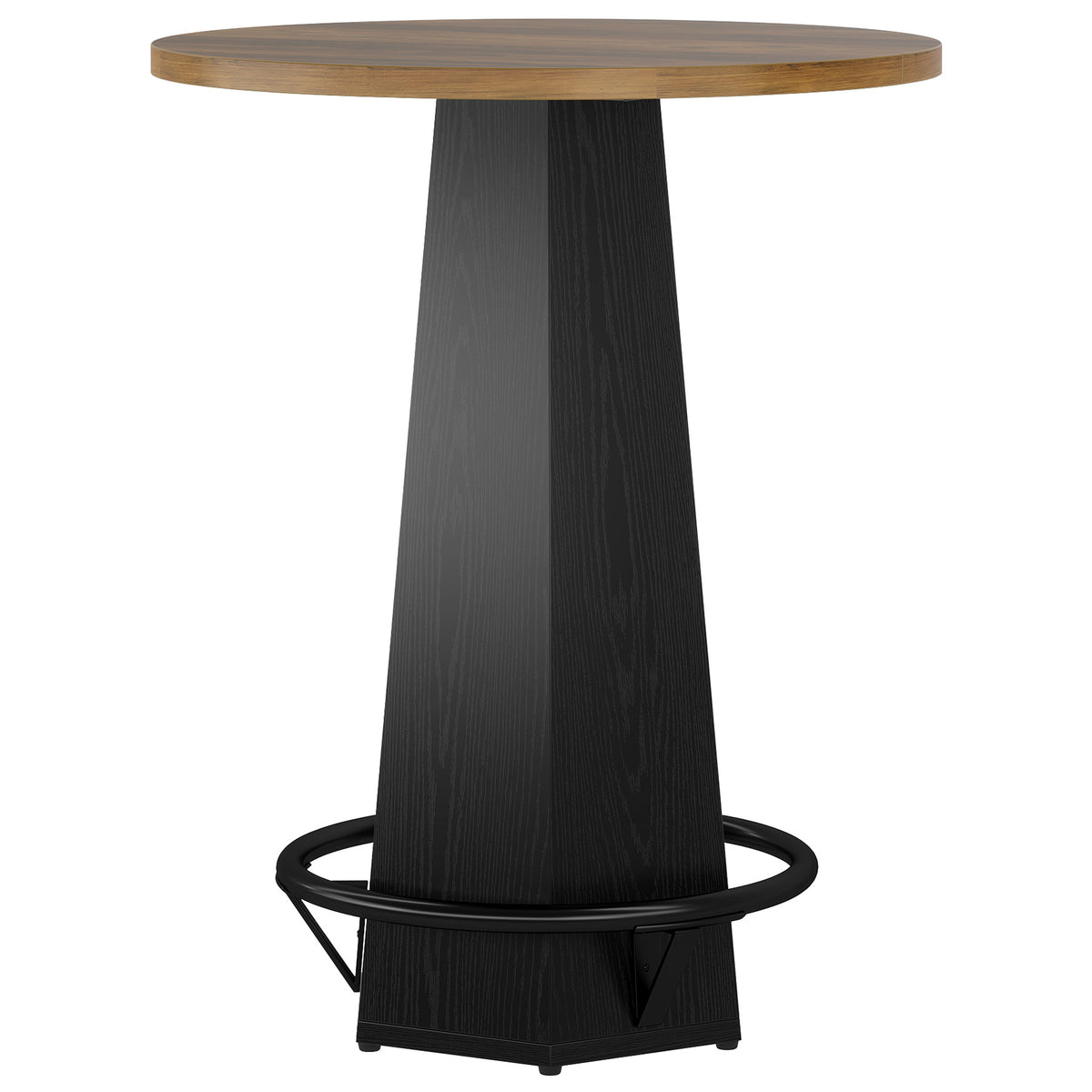 Tribesigns 31.5" Round Bar Table with Hexagonal Base and Metal Footrest, 39.4" High for Home Bars