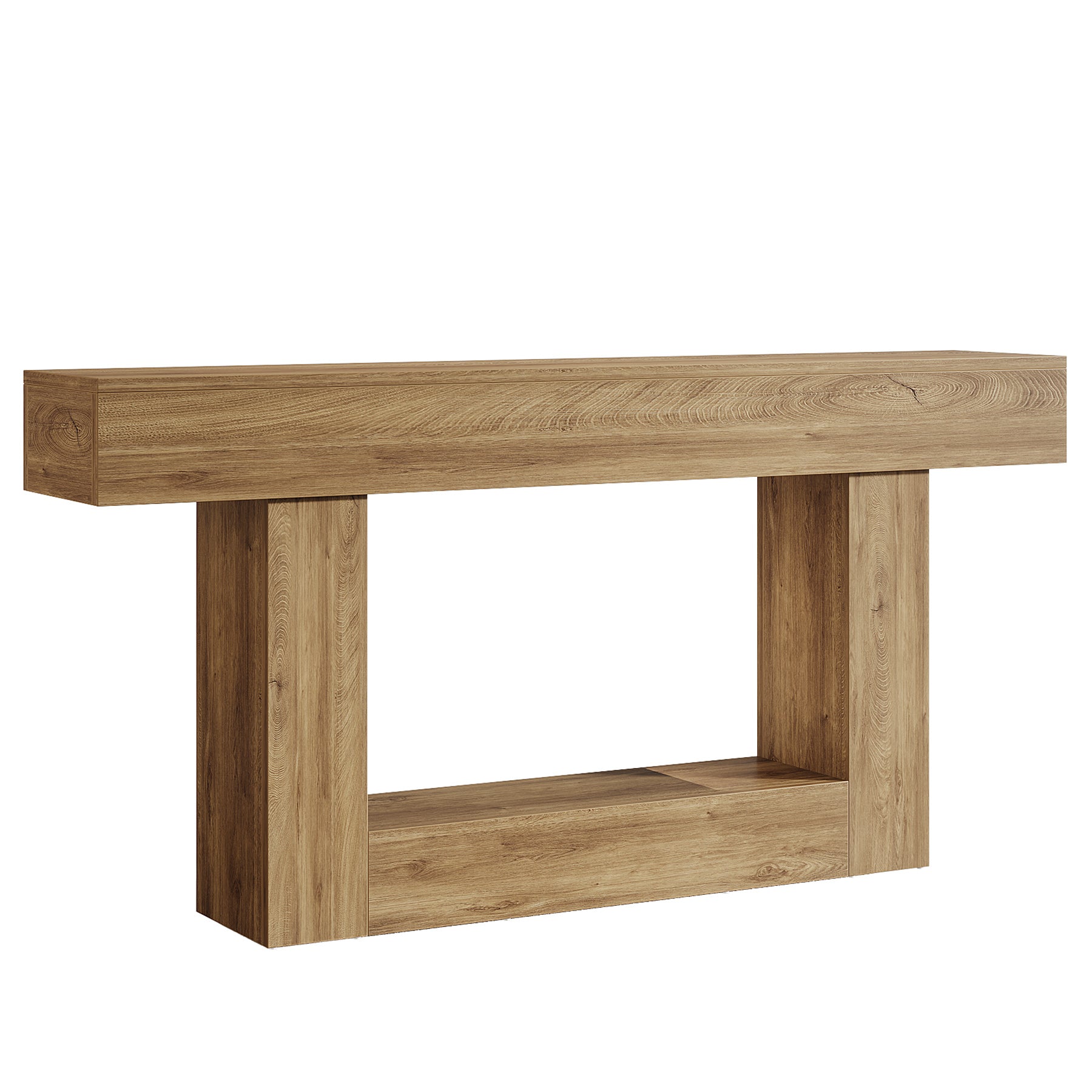 63" Distressed Wood Console Table, 2-Tier Sofa & Entry Table