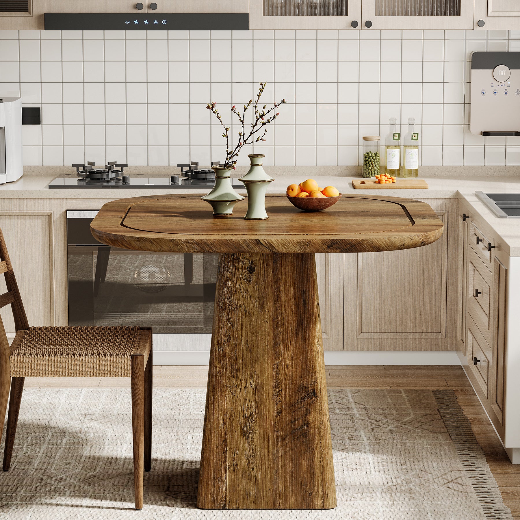 31.5-Inch Farmhouse Square Dining Table for 2–4, Rustic Kitchen Table for Small Spaces