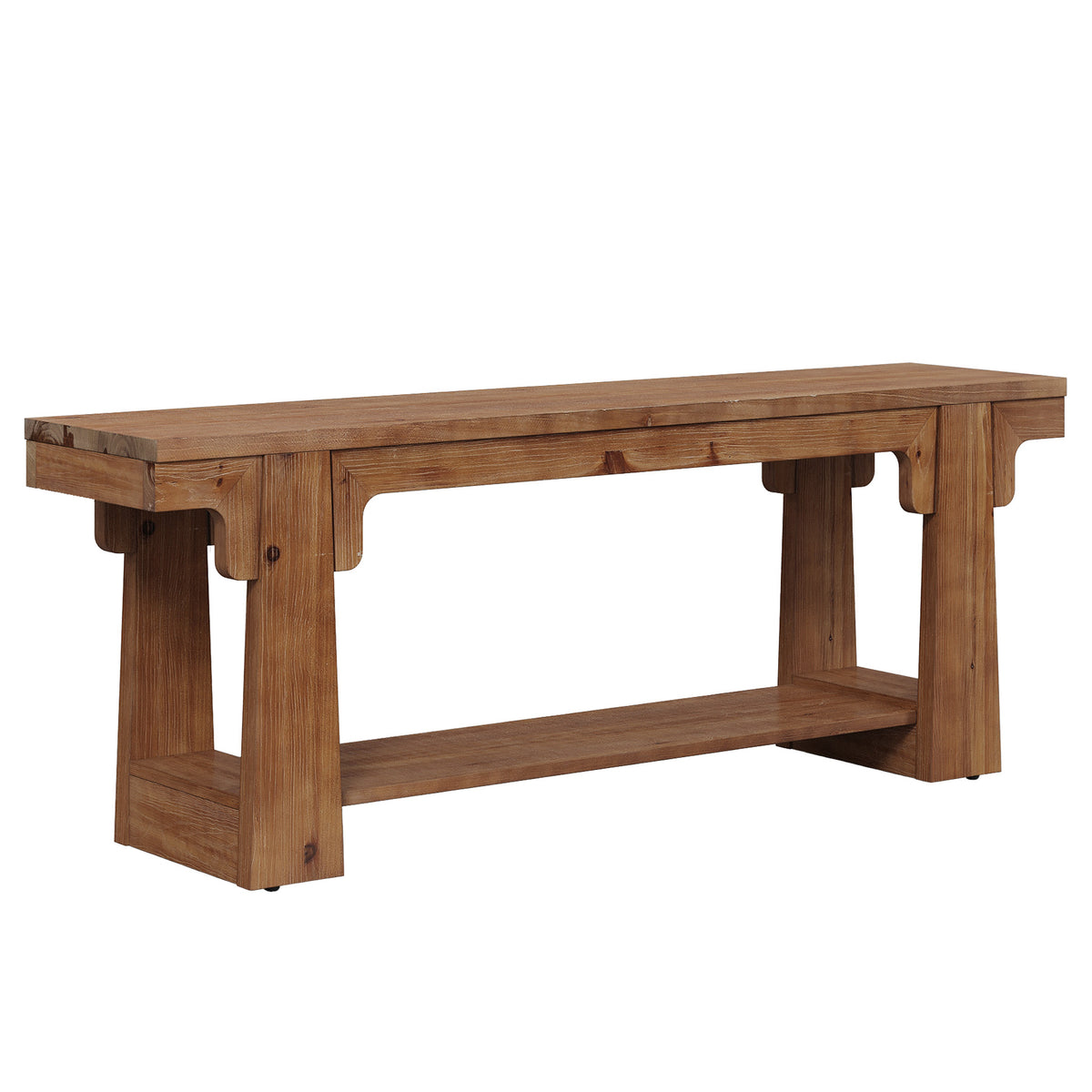 Tribesigns 63 Inch Solid Wood TV Stand with Curved A-Legs, Farmhouse Media Console for Living Room