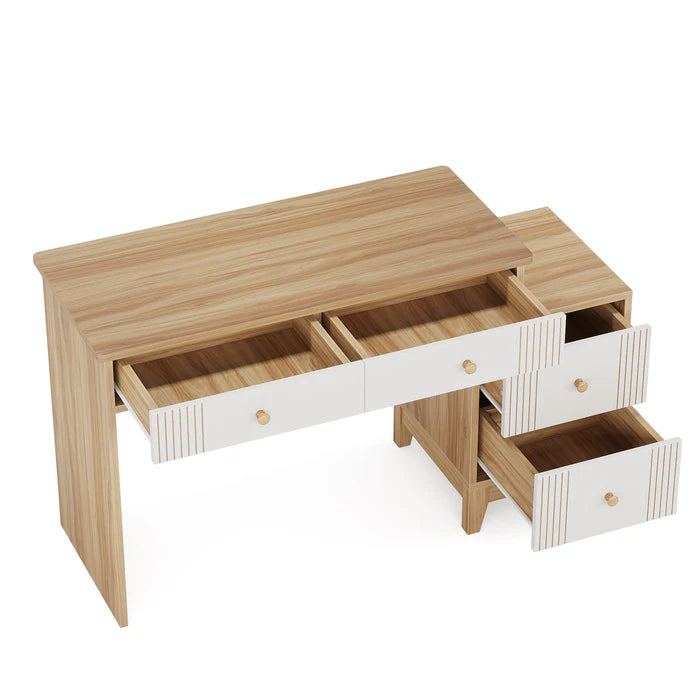 Wooden Computer Table Writing Desk with 4-Drawer
