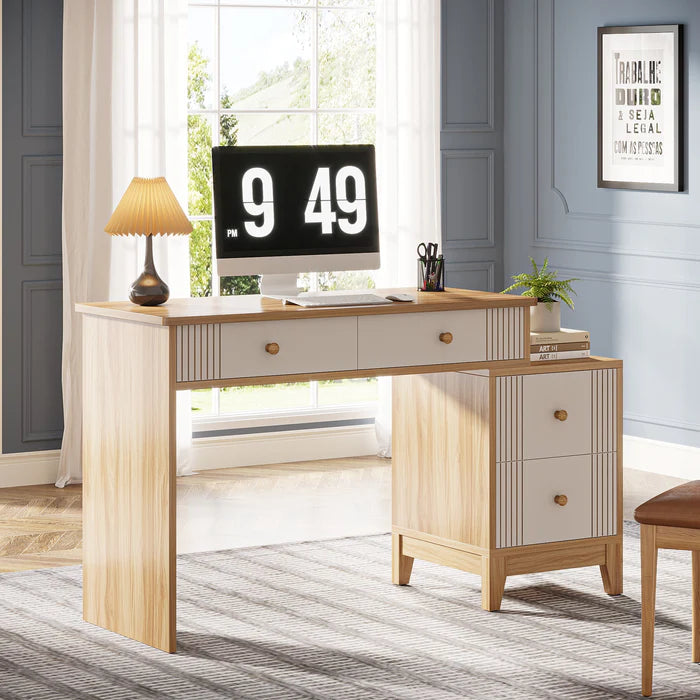 Wooden Computer Table Writing Desk with 4-Drawer