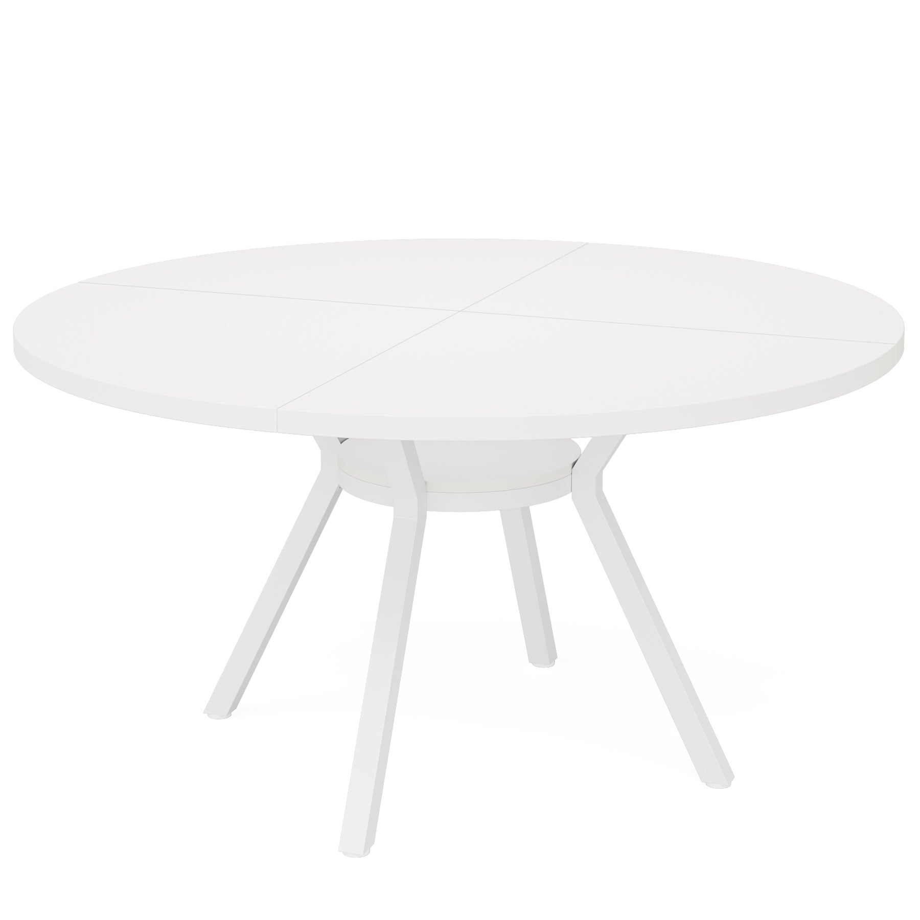 47"Dining Table, Modern Round Kitchen Table for 4 Tribesigns#Colour_White