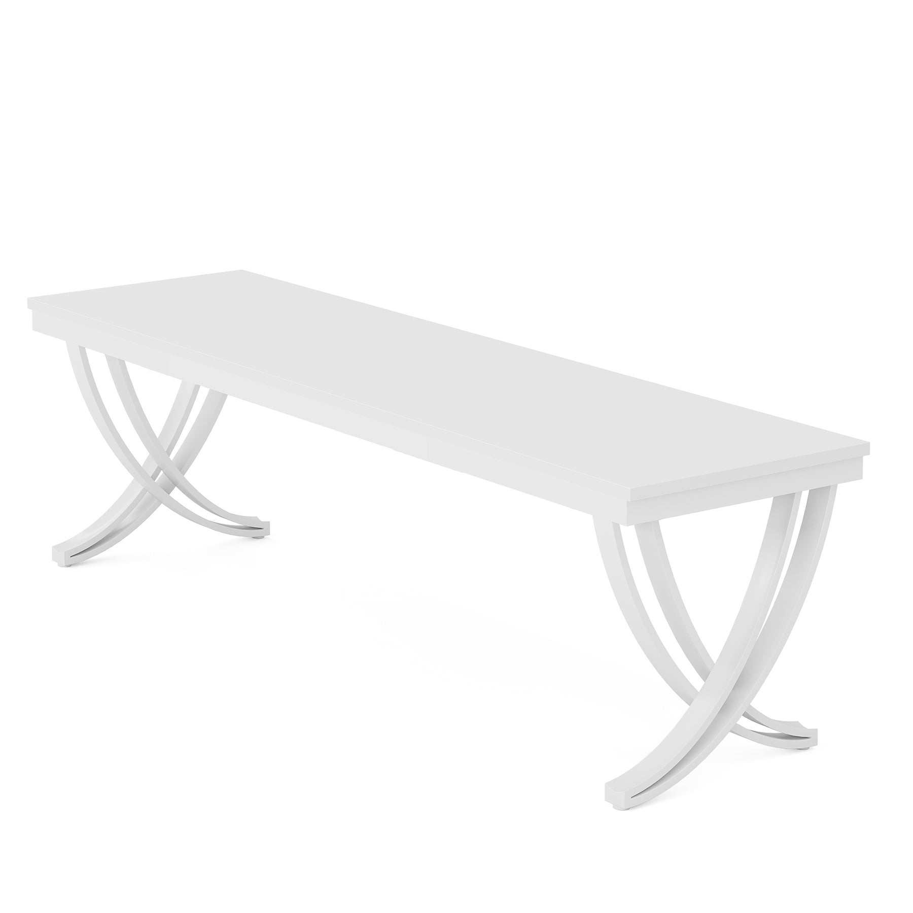 6.5FT Conference Table for 6-8 People, 78-Inch Rectangular Table with Metal Frame