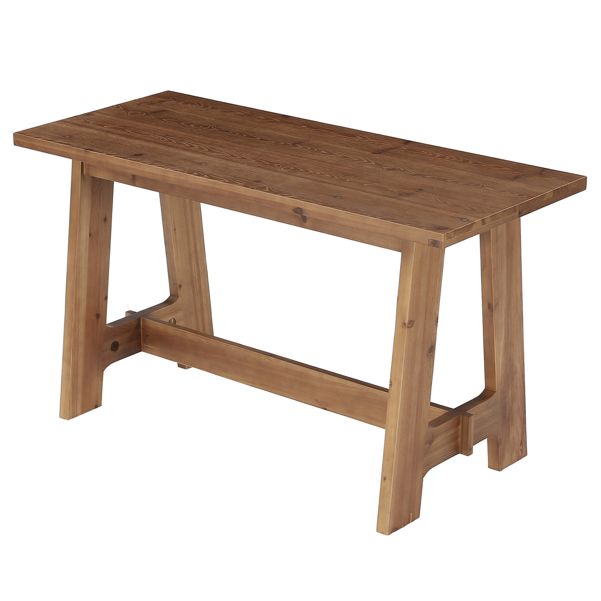 Tribesigns 63" Solid Wood Bar Table with A-Frame Footrest, Farmhouse Pub Table for Kitchen