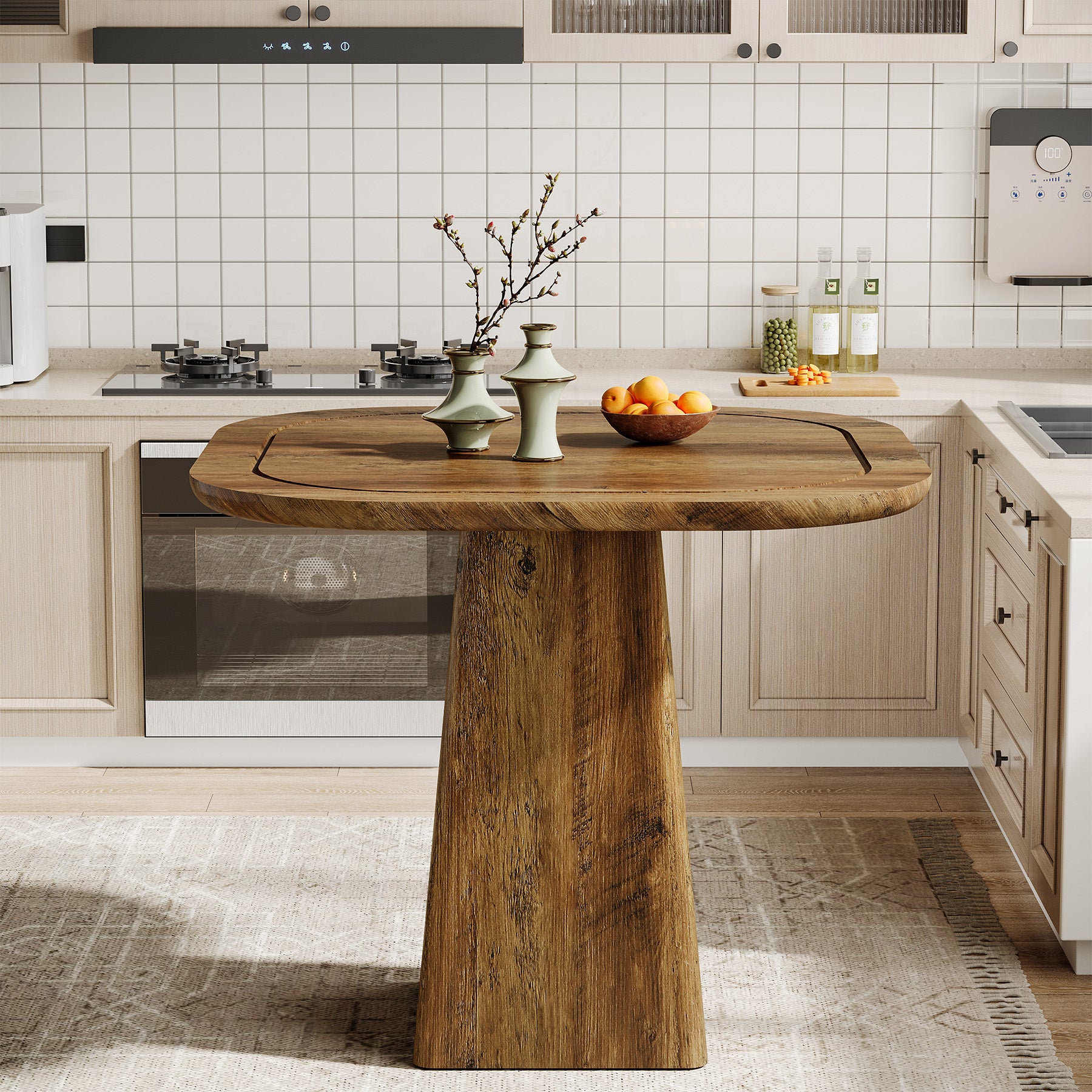 31.5-Inch Farmhouse Square Dining Table for 2–4, Rustic Kitchen Table for Small Spaces