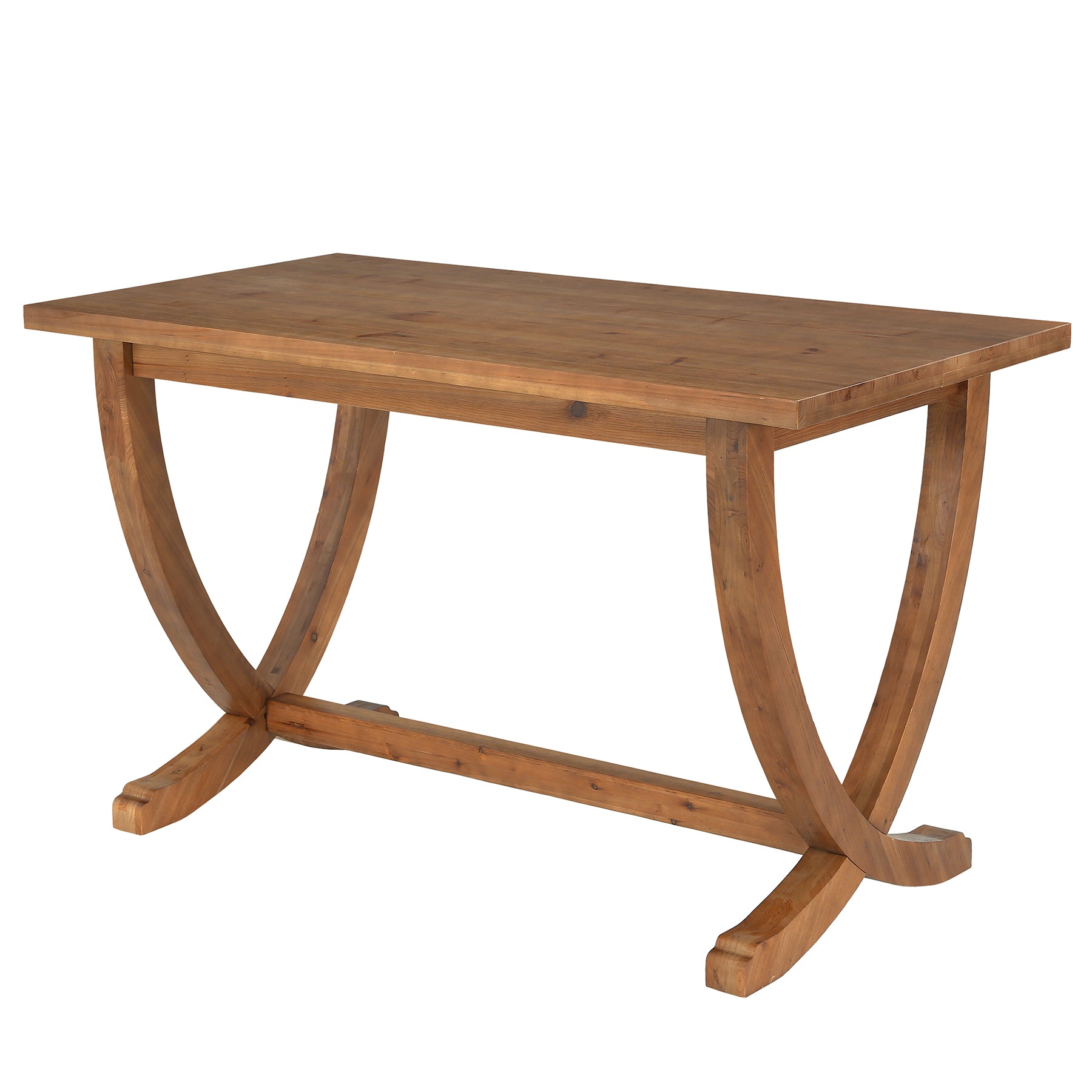 Tribesigns 59 Inch Solid Wood Counter Height Dining Table with Footrest, Farmhouse Bar Table for 4-6
