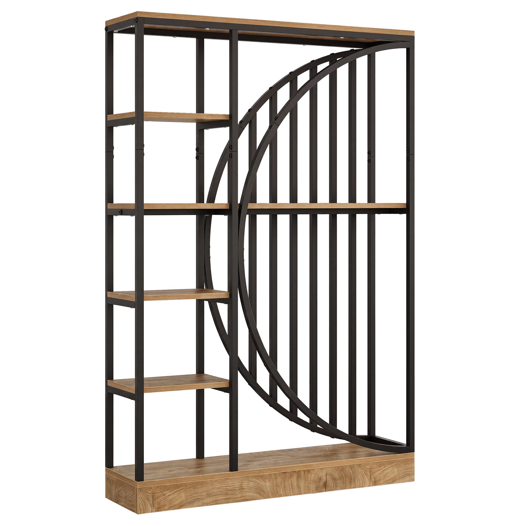 Tribesigns 70.9-Inch 5-Tier Bookshelf Room Divider, Reversible Display Shelf for Home Office