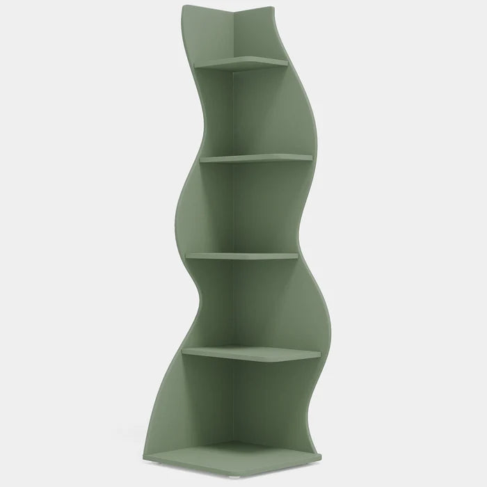 Modern 5-Tier Wall Corner Bookshelf Bookcase