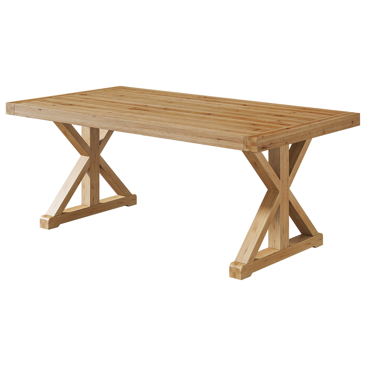 63 Inch Solid Wood Dining Table for 4-6, Farmhouse Kitchen Table with X-Shaped Legs for Dining Room