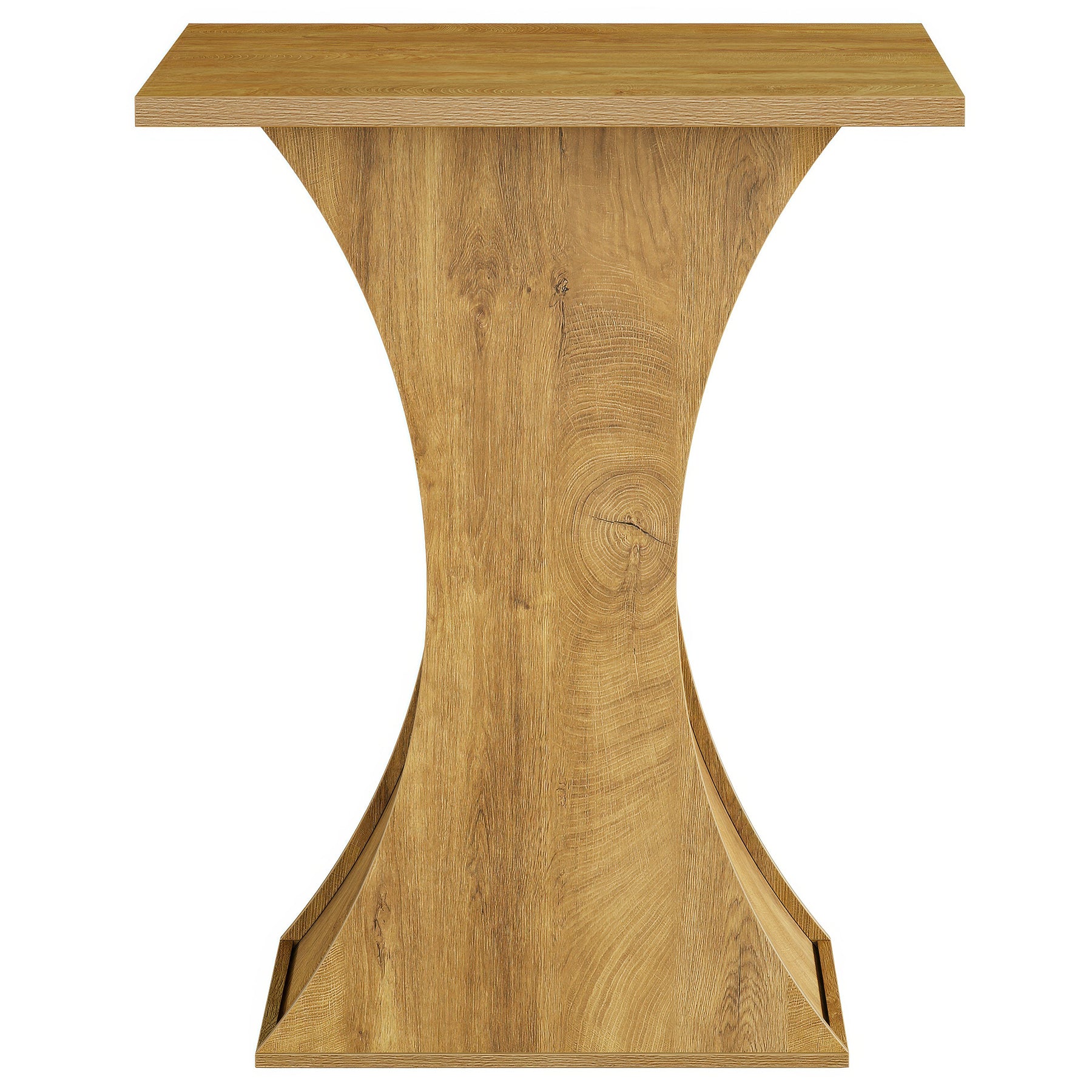 39.4 Inch Square Bar Table with Hourglass Base, Farmhouse Pub Table for Small Spaces