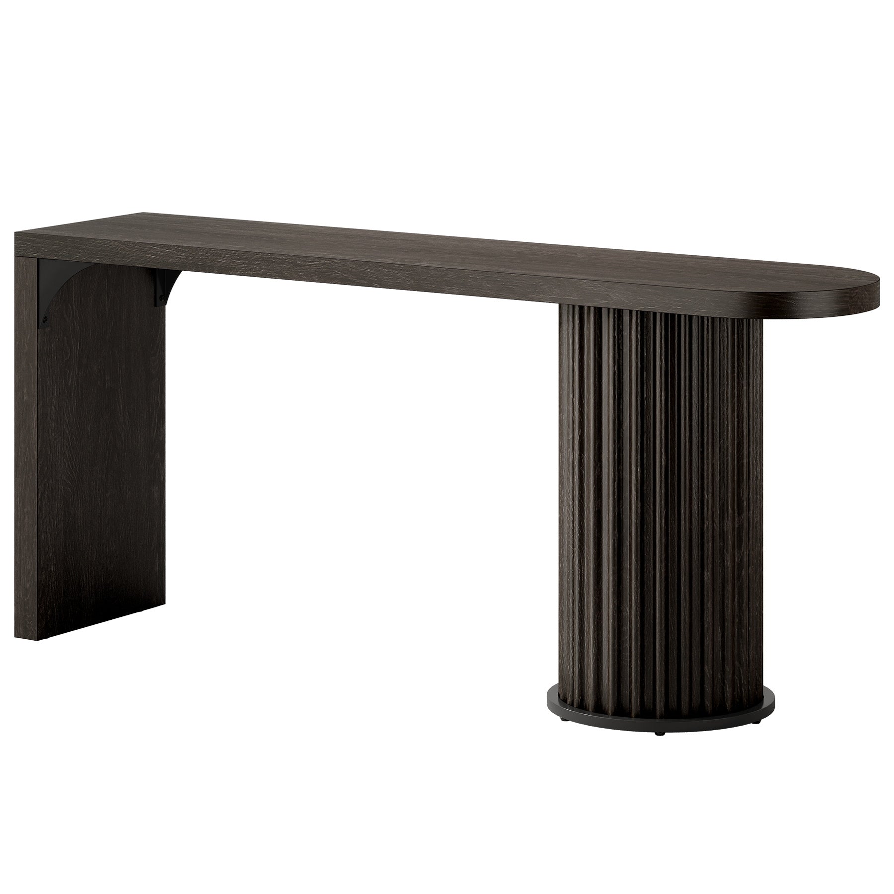 Tribesigns 63-Inch Modern Counter Height Bar Table with Fluted Round Base, Narrow High Top Table for Kitchen and Bistro