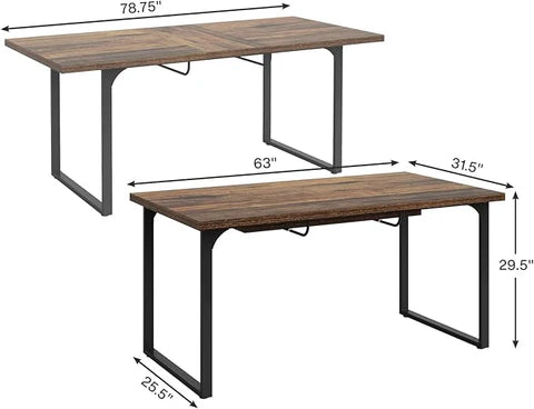 Extendable Executive Table, 63"-78" Computer Desk Office Desk
