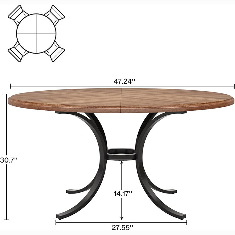 47" Round, Sturdy Metal-Base Conference Table