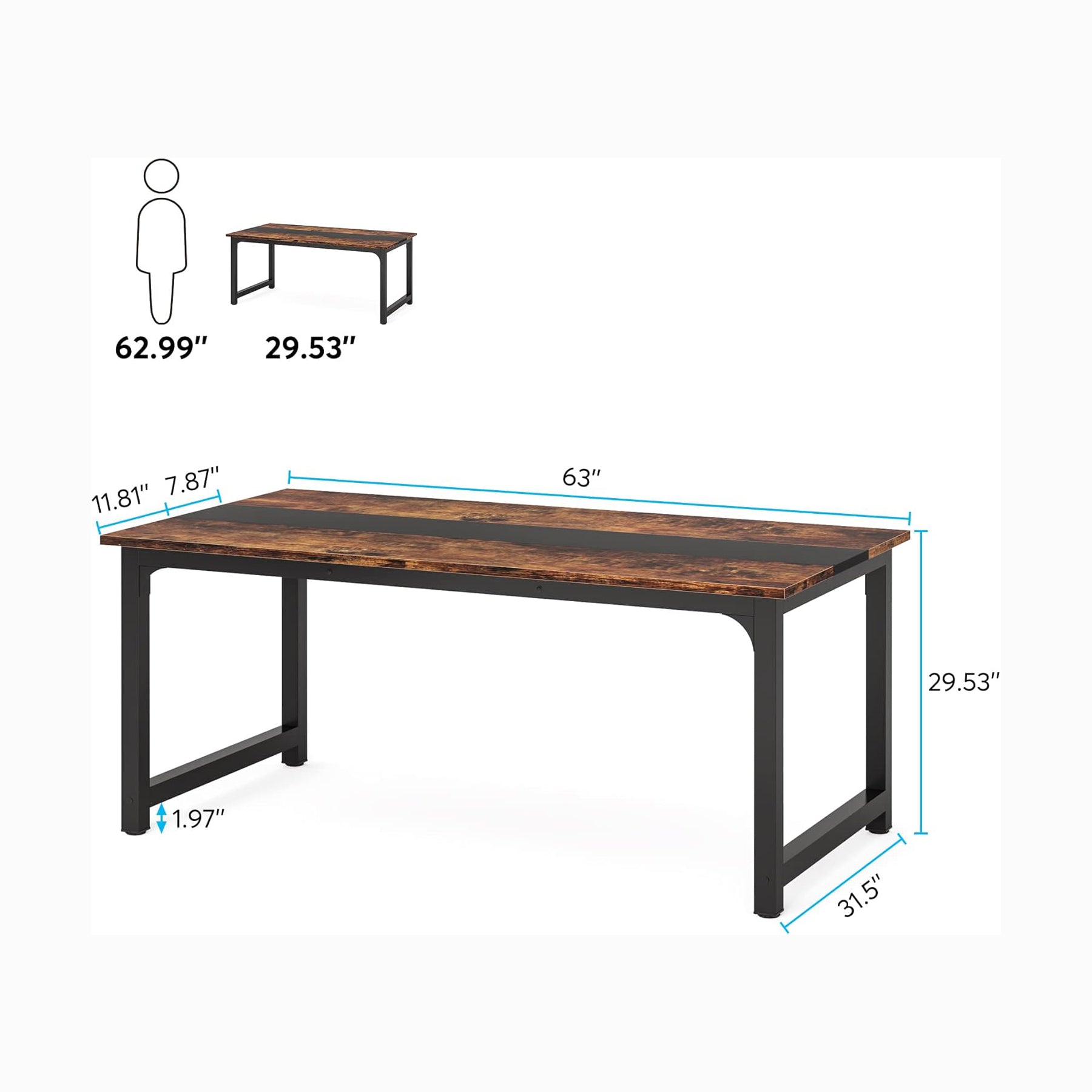 Tribesigns Large Modern Computer Desk - 63"x31.5" Office Workstation