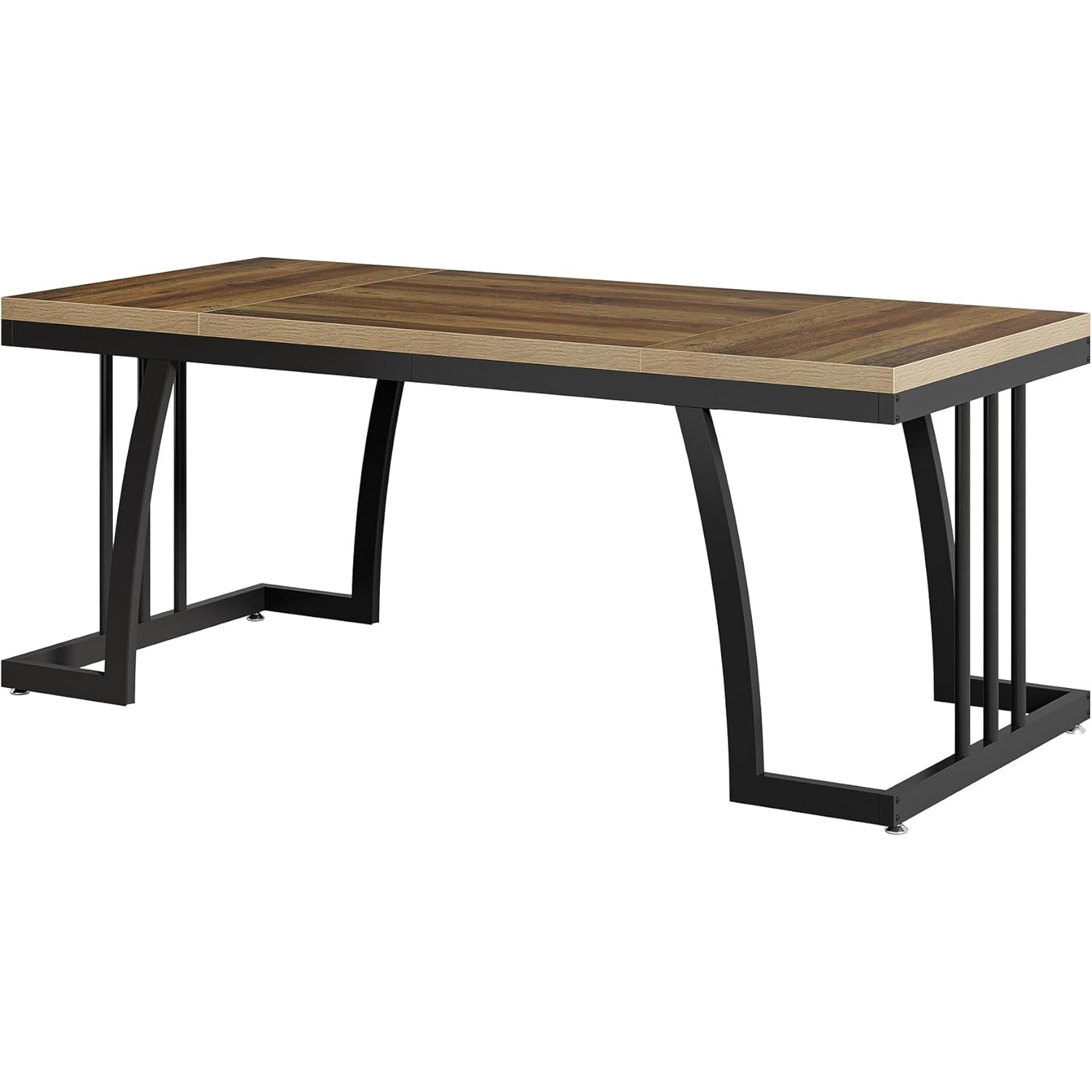 63" Executive Desk - Thick Wood Top & Metal Frame Workstation