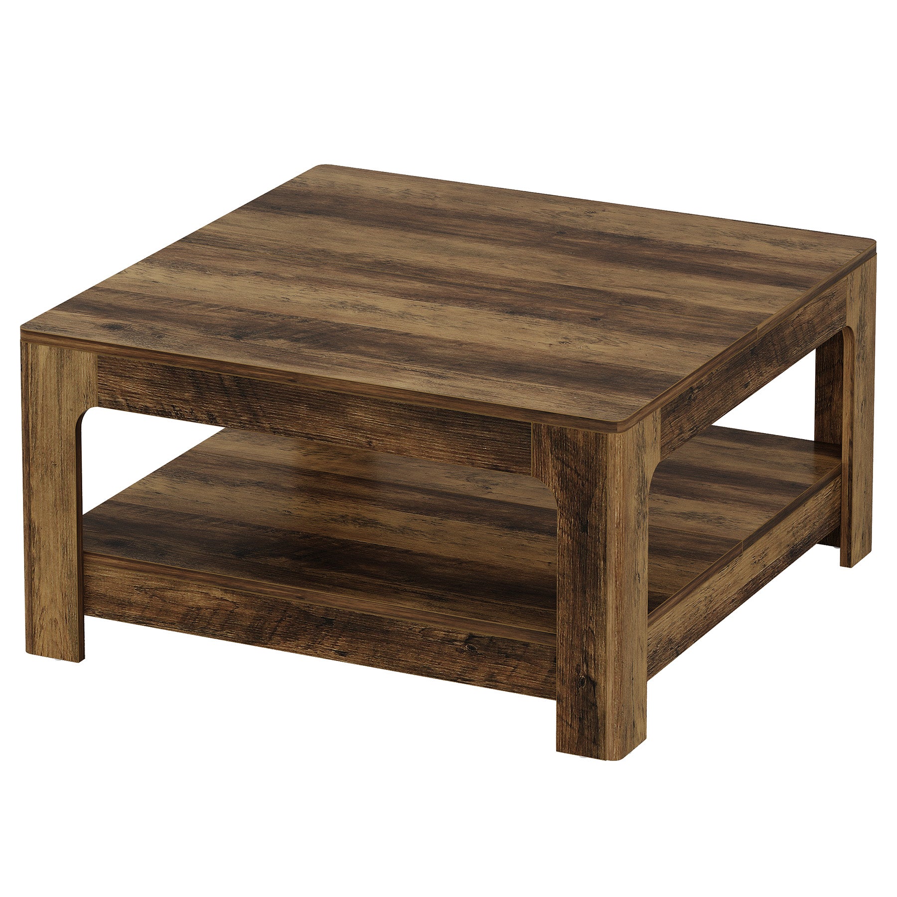Tribesigns 39.4-Inch Square Coffee Table, Large Farmhouse Center Table with Storage Shelf for Living Room