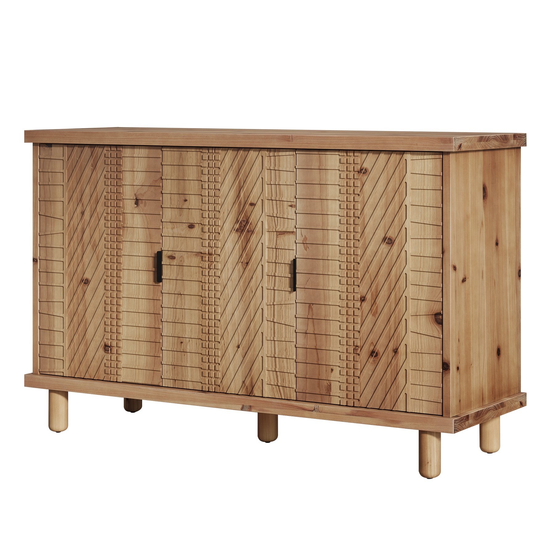 Tribesigns 47.6-Inch Farmhouse Sideboard Cabinet with 3 Doors, Solid Wood Buffet Cabinet for Kitchen
