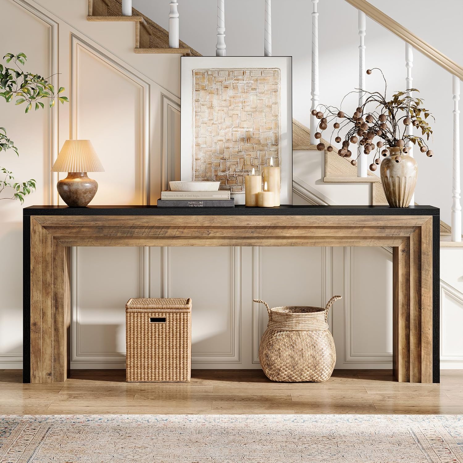 70.9" Console Table, Farmhouse Narrow Sofa Table Hallway Table Tribesigns
